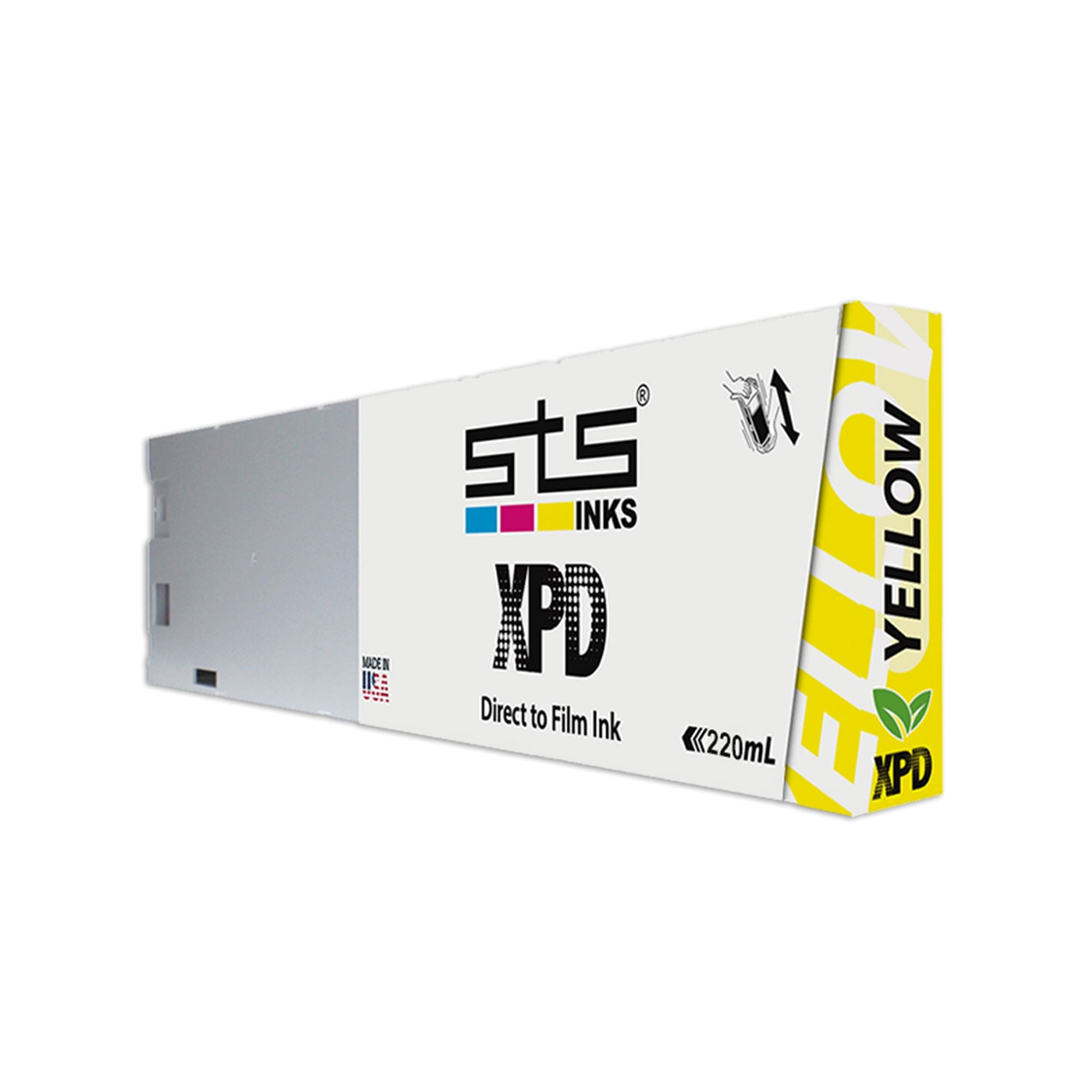 STS DTF XPD Ink Cartridge 220ml - Premium Yellow Ink for Direct to Film Printing | Ideal for T-Shirt, Hoodie & Fabric Printing Business
