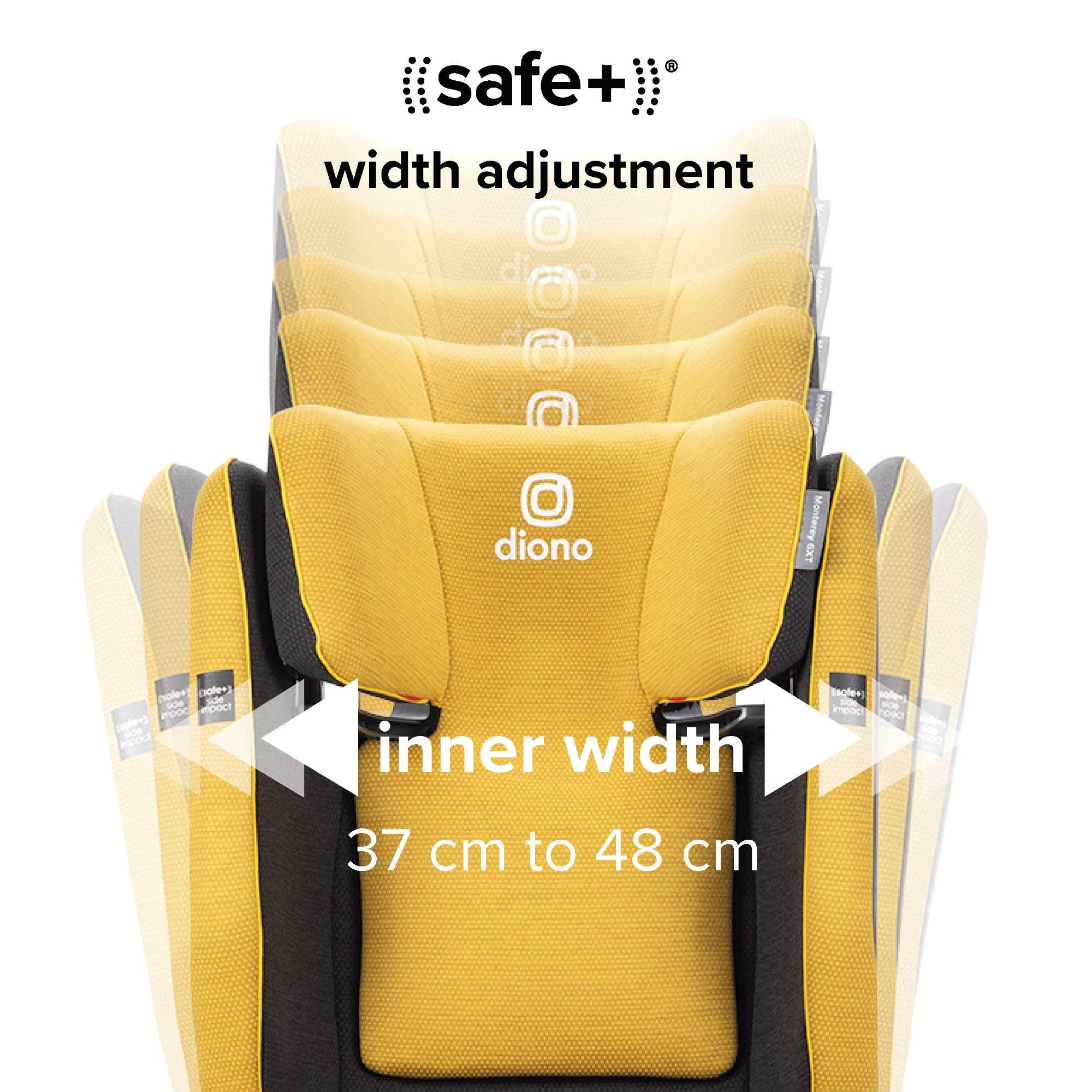 Diono Monterey 6XT SafePlus High Back Booster Car Seat for Kids - Safe & Comfortable Convertible Booster Seat for Travel & Everyday Use