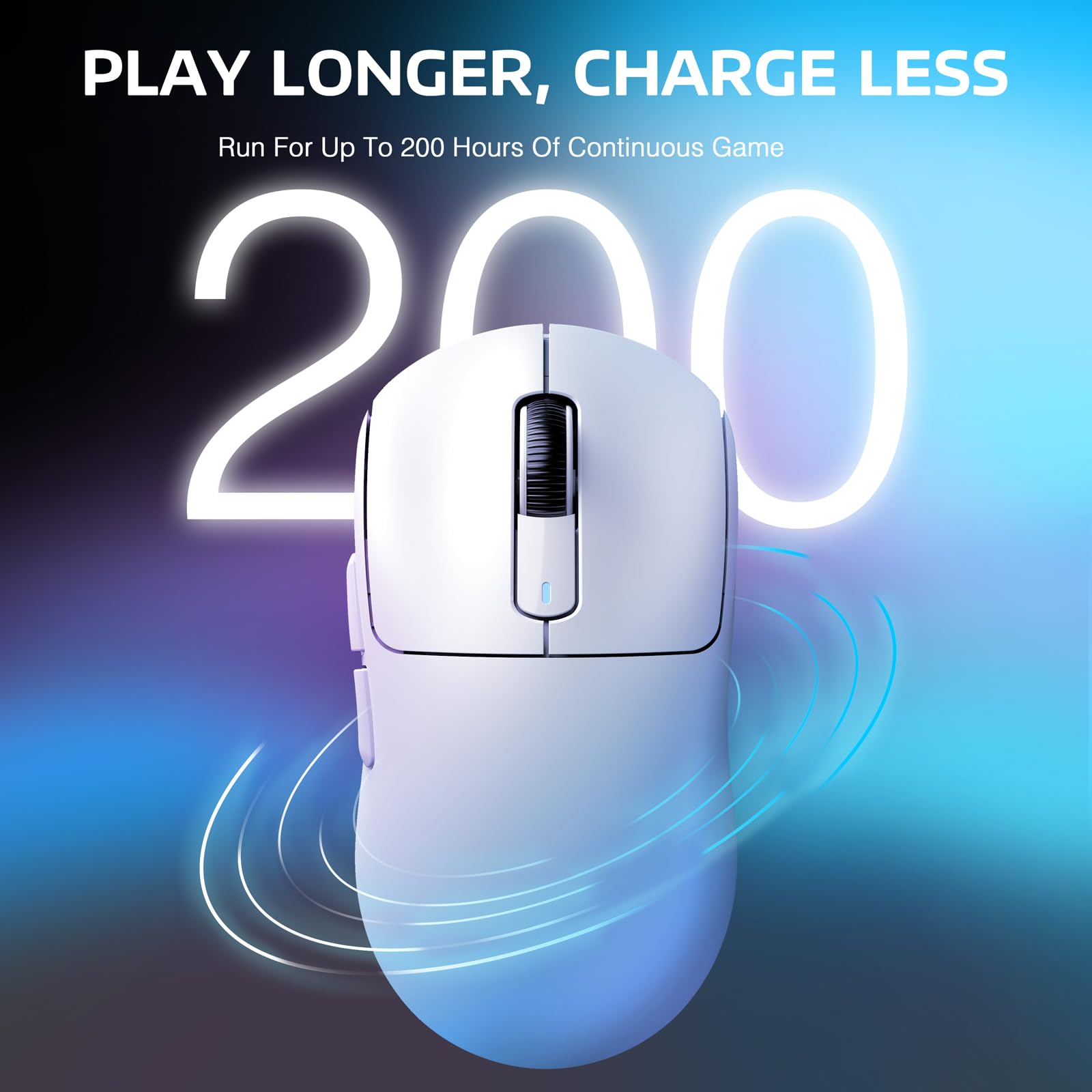 ATTACK SHARK X3 Wireless Gaming Mouse - 49g Ultra Lightweight Ergonomic Mouse with PAW3395 26K DPI Optical Sensor | Triple Mode Connectivity | 200 Hour Battery Life | 7 Programmable Buttons | Compatible with PC, Laptop & Mac (White) - Perfect for FPS, MOBA & Esports Gaming
