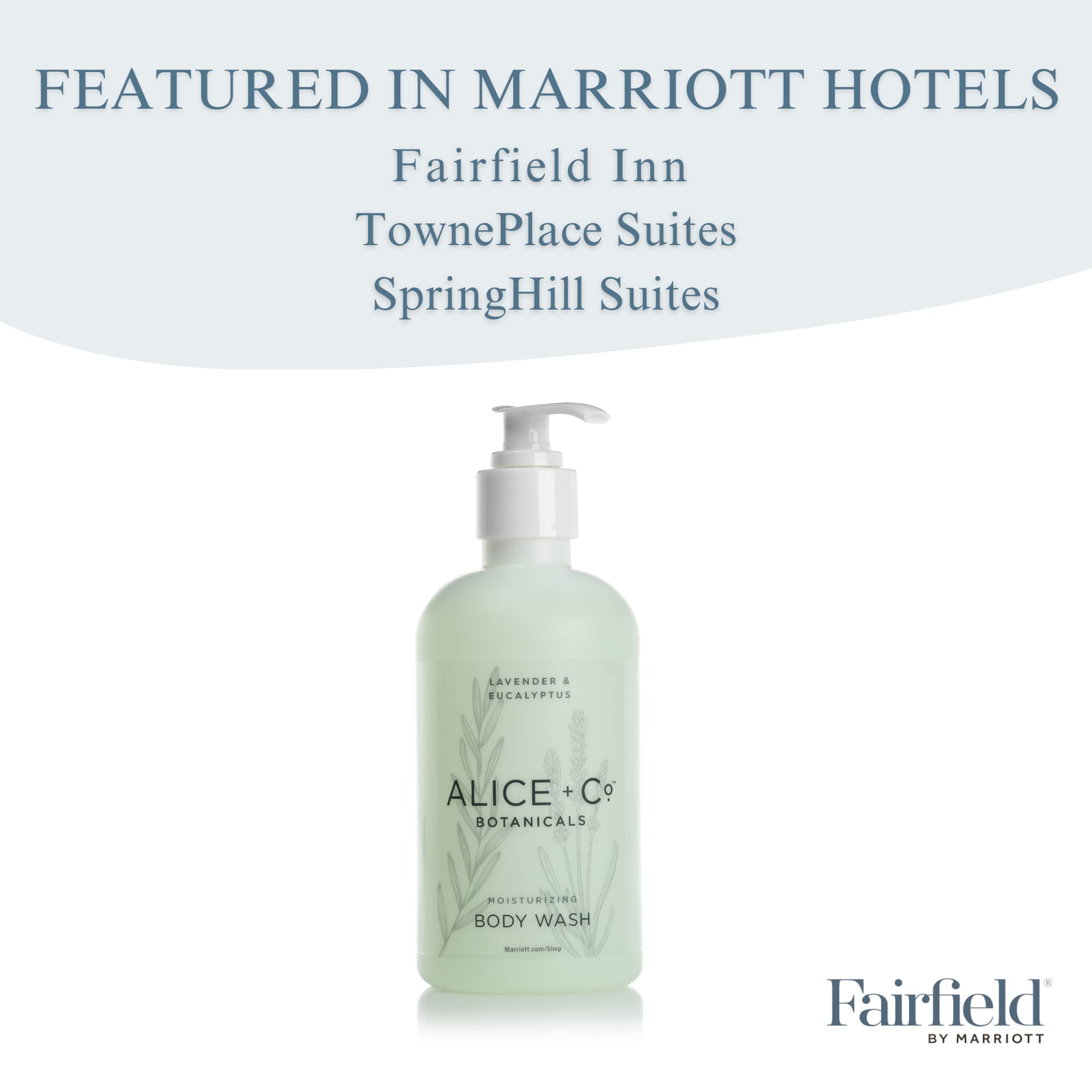 Fairfield by Marriott Lavender & Eucalyptus Body Wash - 8.5 oz Hotel Bath Amenities for TownePlace & SpringHill - Relaxing Shower Gel for Travel & Home Use