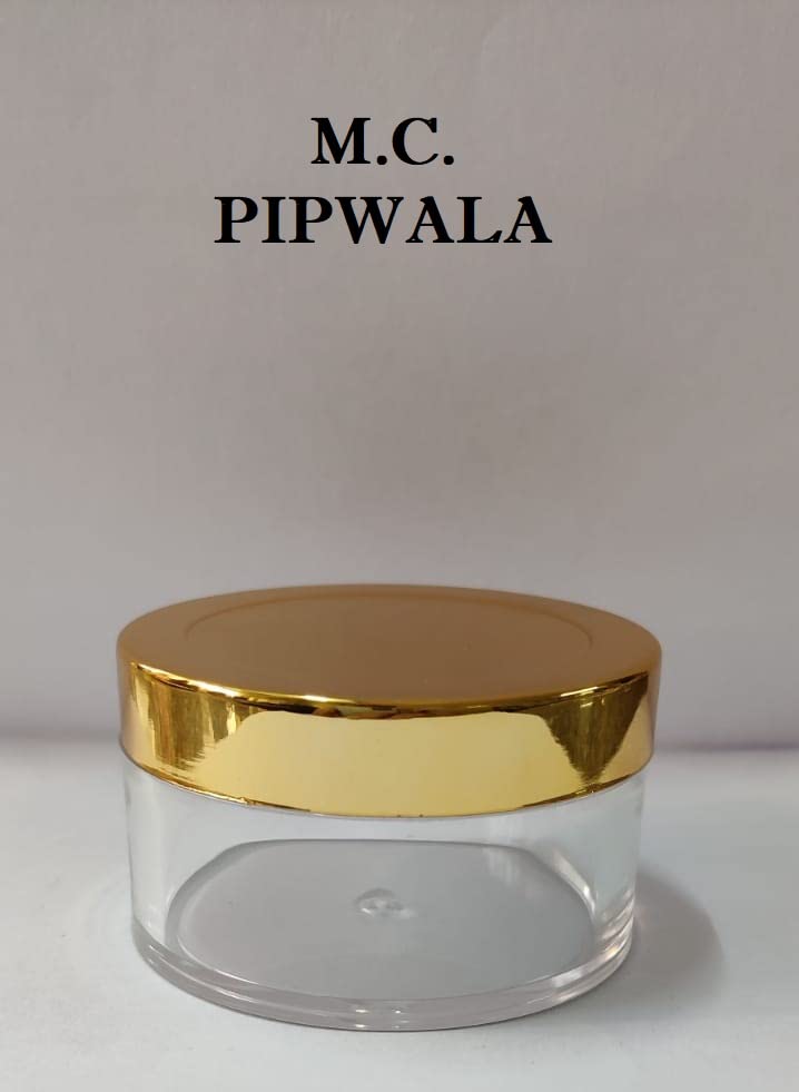 M.C. PIPWALA 15g Empty Acrylic Clear Cosmetic Jars with Gold Lids & Leakproof Inner Seals (Pack of 3) - Perfect for DIY Skincare, Makeup Organizers & Travel-Friendly Beauty Containers