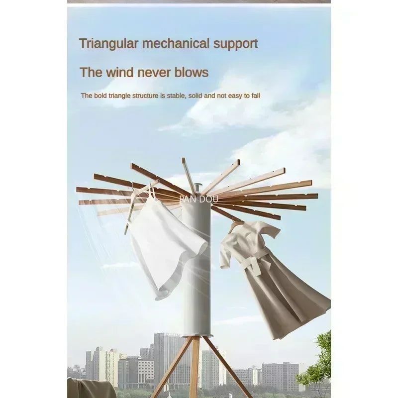 Foldable Tripod Clothes Drying Rack - Portable Laundry Rack for Indoor/Outdoor Use - Space Saving Garment Organizer for Apartments, Camping & Travel
