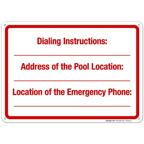 10x14 Inches Rust-Free .040 Aluminum Pool Location Sign - Fade Resistant Indoor/Outdoor Signage for Swimming Pools, Made in USA by Sigo Signs - Perfect for Community Pools, Backyard Swimming Areas & Public Aquatic Facilities