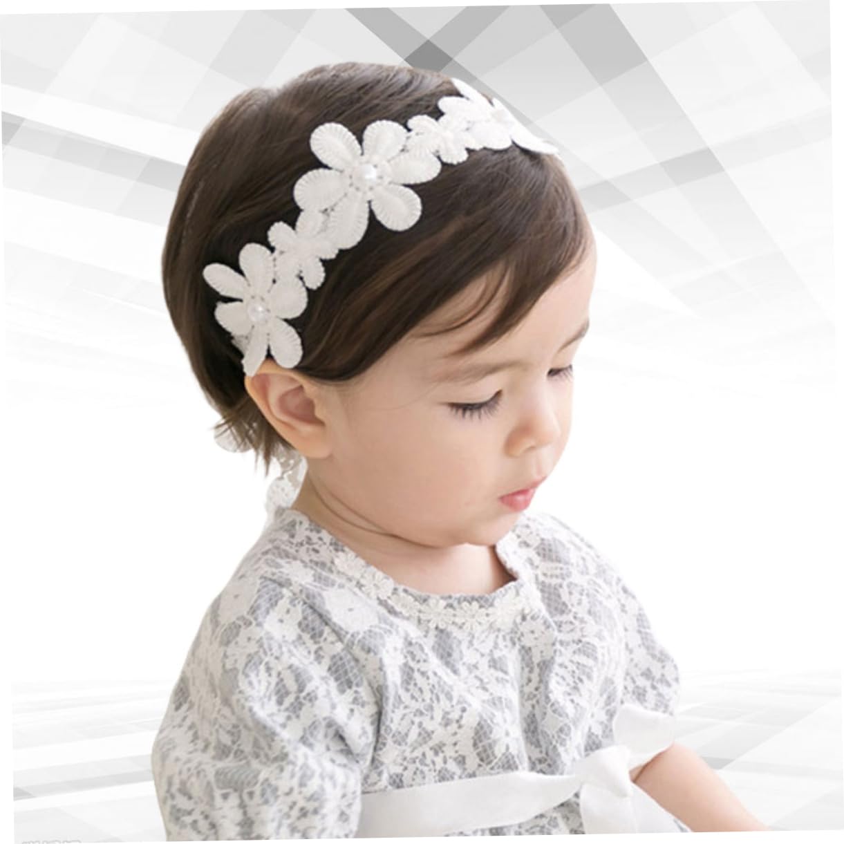 BIUDECO 3 Pack Baby Hair Bands for Girls - Soft Stretch Headbands with Flower Design for Newborns, Infants & Toddlers - Perfect for Daily Wear, Photos & Special Occasions