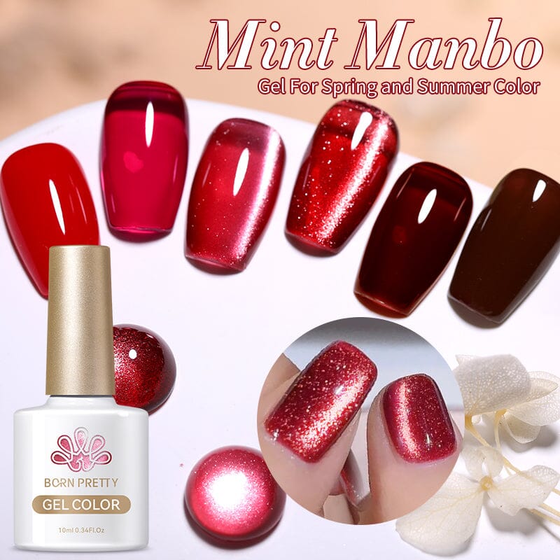 6 Colors Red Gel Nail Polish Set - 10ml Each for Long-Lasting Manicures & Pedicures - Perfect for Home, Salon & Party Nail Art