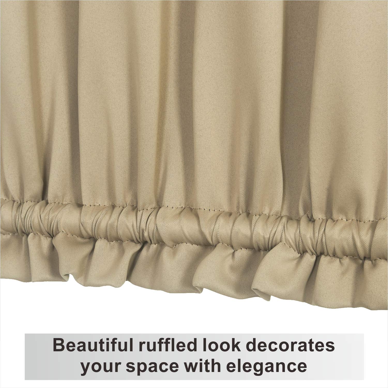 Blackout Curtains for Kitchen Windows - Aquazolax Small Rod Pocket Door & Window Curtains 25x40 Inches, Taupe/Khaki - Single Panel Privacy Window Treatment for Over Sink, Bedroom & Living Room