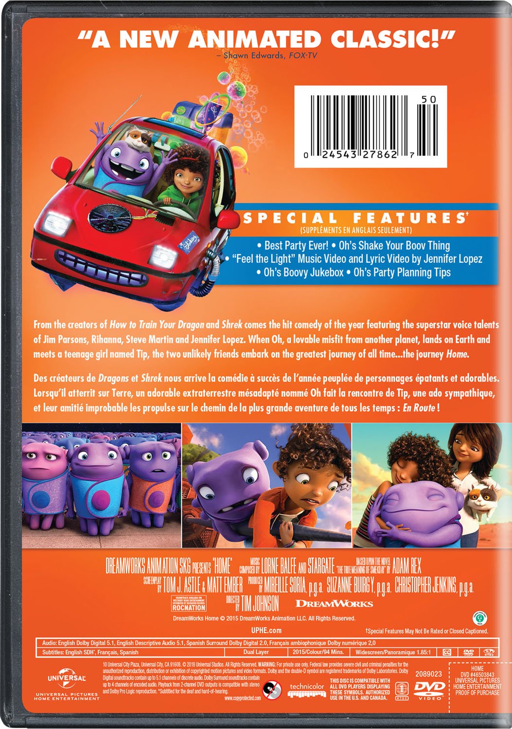 Home (2015) - Family Movie Night DVD | Animated Comedy Adventure Film for Kids & Adults | Perfect for Birthday Parties & Weekend Entertainment