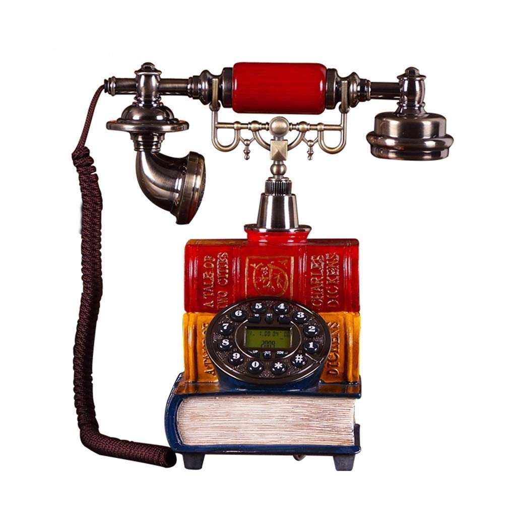 Vintage Retro Phone - European Style Antique Landline Telephone with Hand-Free, Backlight & Caller ID (Red, Blue, Yellow) - Perfect for Home Decor, Office & Nostalgic Gift Giving