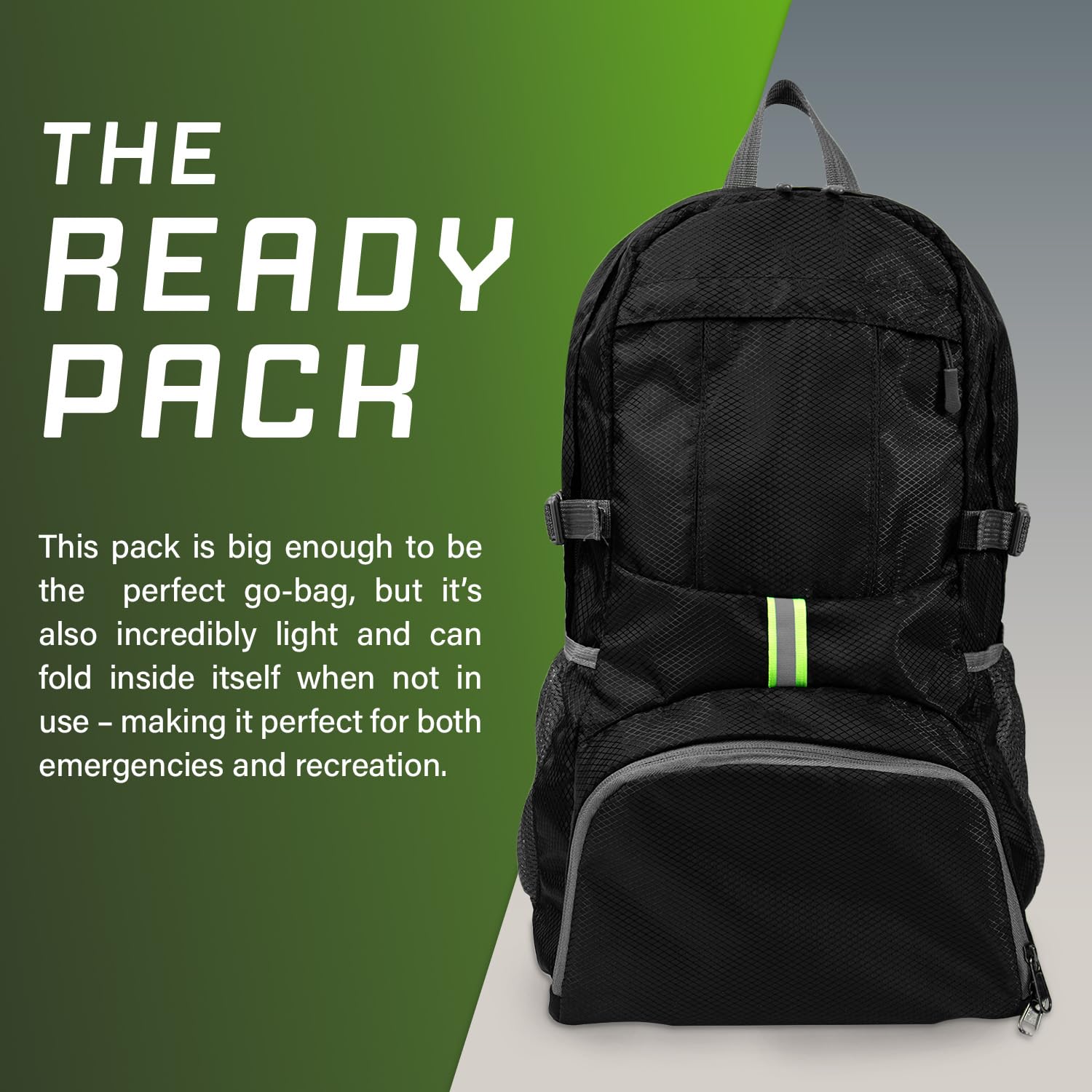 35L Ready Pack - Lightweight Waterproof Travel Backpack for Hiking, Camping & Outdoor Adventures - Foldable Daypack for Men & Women - Perfect for Commuting, Gym & Weekend Getaways