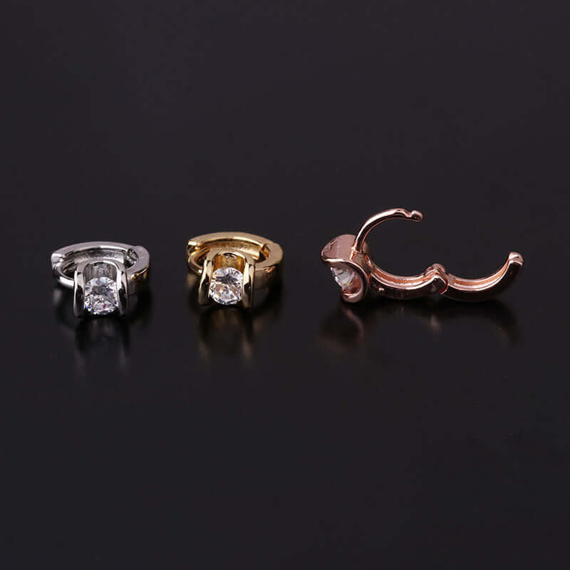 18K Gold Cartilage Huggie Earrings - Tiny Leaf Hoop Earrings for Women | Dainty Ear Jewelry for Everyday Wear, Date Night & Special Occasions | HSPJ292