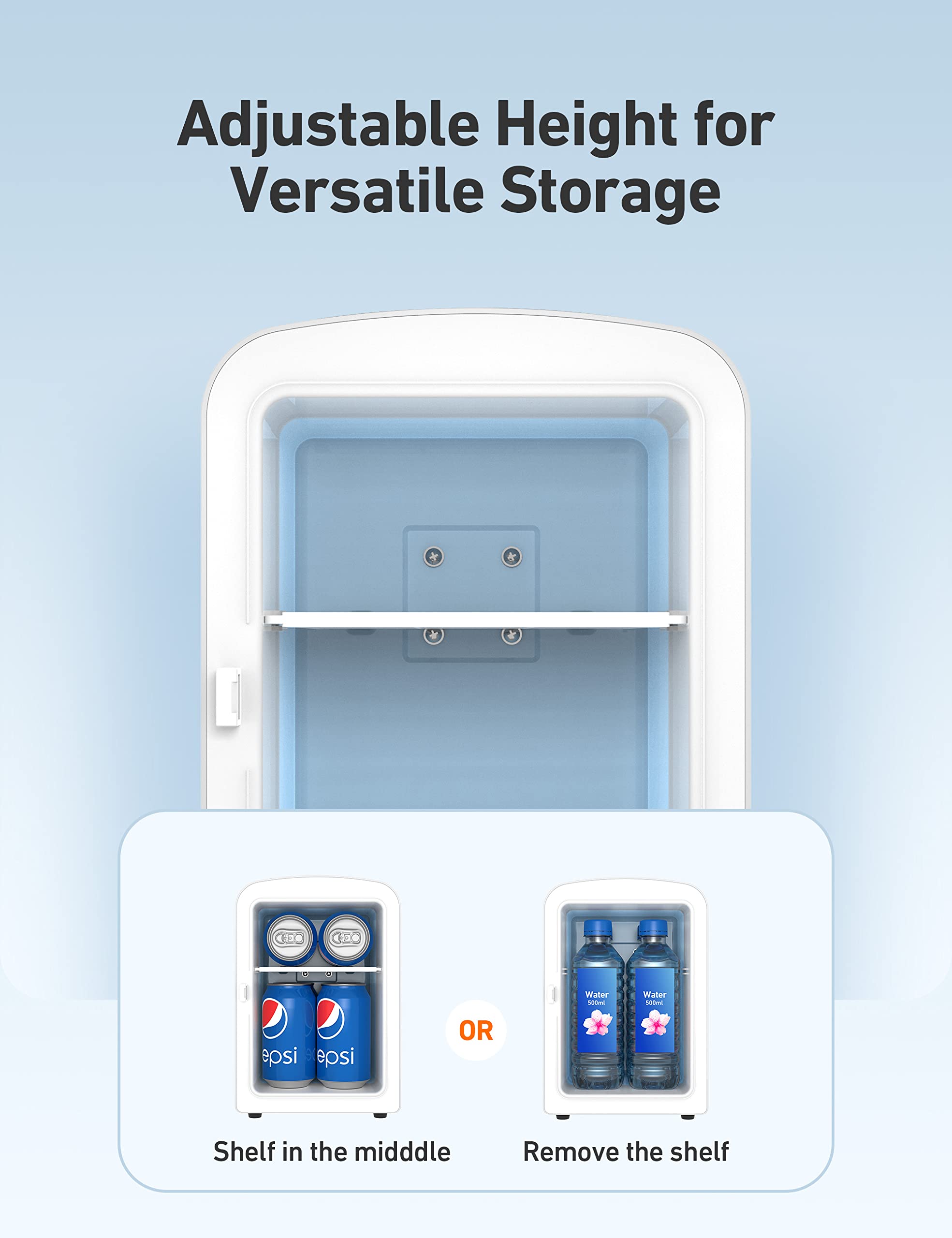 AstroAI Mini Fridge 4L/6 Can - Portable Thermoelectric Cooler & Warmer for Skincare, Beverage, Food - AC/DC Power for Home, Office, Car - ETL Certified (Blue) | Perfect for Dorm Rooms, Road Trips & Small Spaces