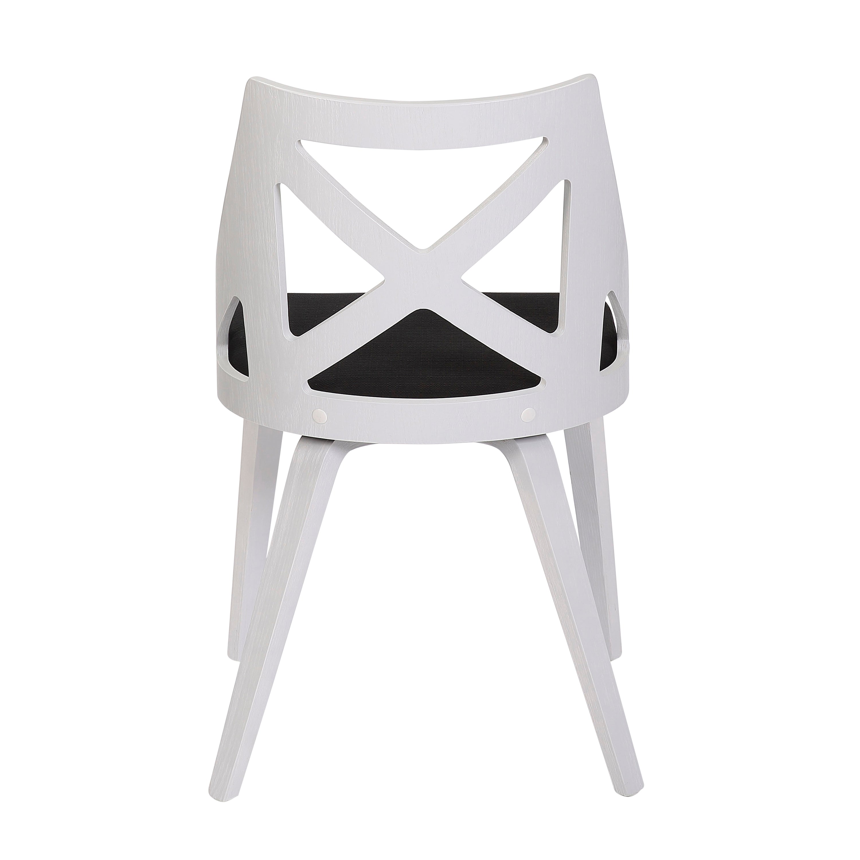 LumiSource Charlotte Farmhouse Chair Set of 2 - White Textured Wood & Charcoal Fabric Upholstered Dining Chairs | Perfect for Farmhouse Kitchens, Dining Rooms & Cozy Breakfast Nooks