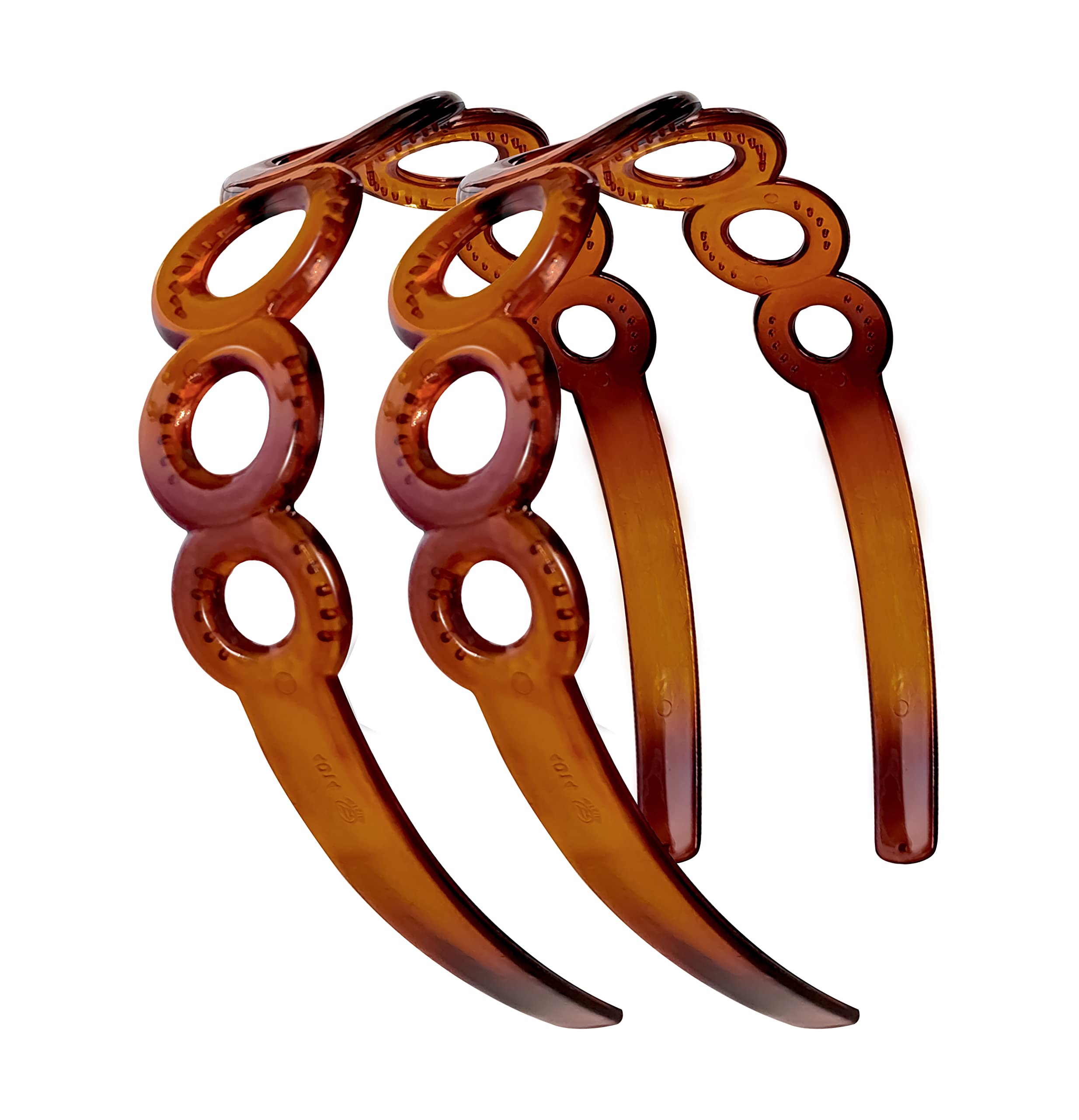 BellaStella Glossy Brown Plastic Hairband & Teeth Comb Set - 2 Pcs Hair Accessories for Women & Girls | Perfect for Styling, Salon Use & Everyday Wear