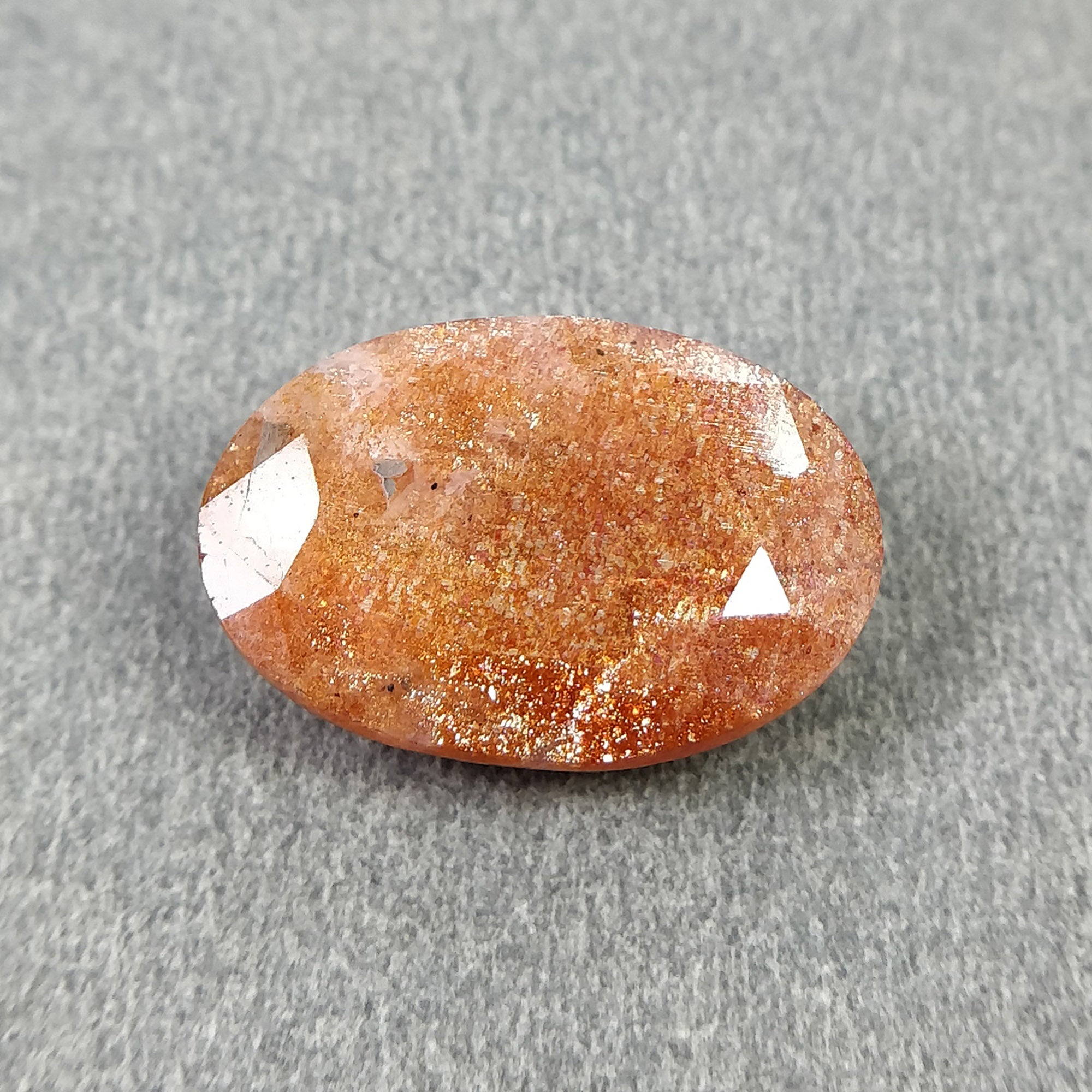 Natural Untreated Chatoyant Orange Sunstone Gemstone - 9.15cts Oval Cut 18x12mm (Video Included) | Healing Crystal Jewelry Making, Meditation & Energy Work