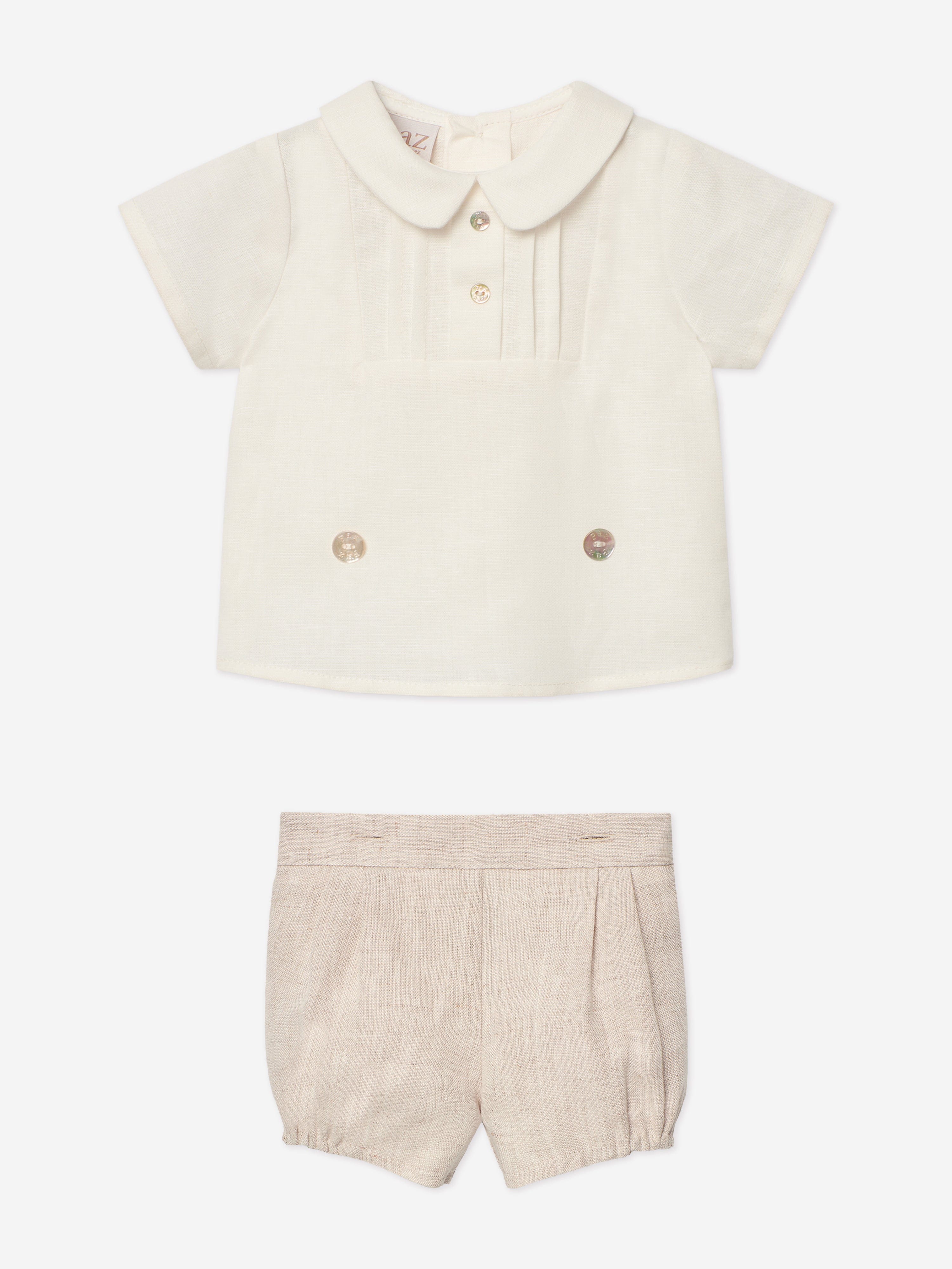Adorable Beige Baby Boys Short Set - Soft & Comfortable Outfit for Playtime & Summer Adventures