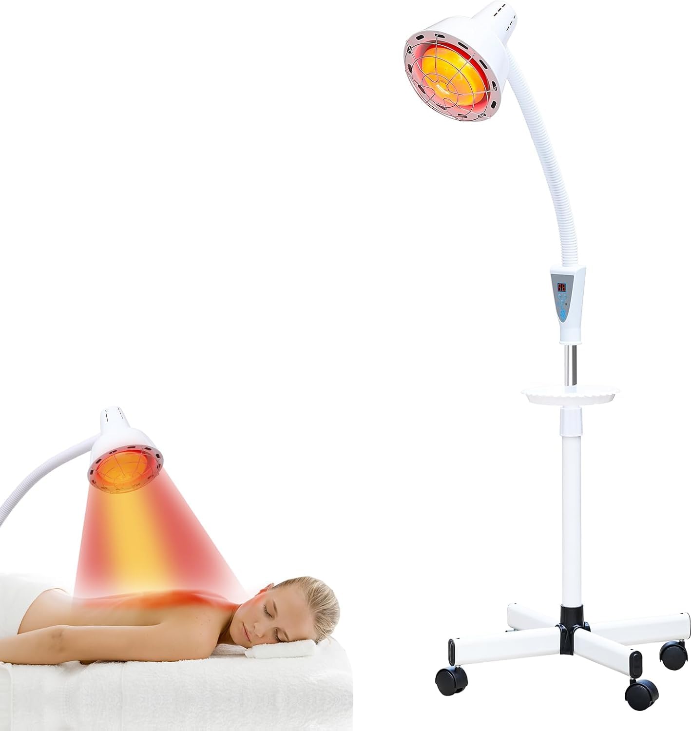 275W Near Infrared Red Heat Therapy Lamp - Relieve Joint Pain & Muscle Aches | Portable Standing Body Warming Light for Home Spa, Physical Therapy & Pain Relief
