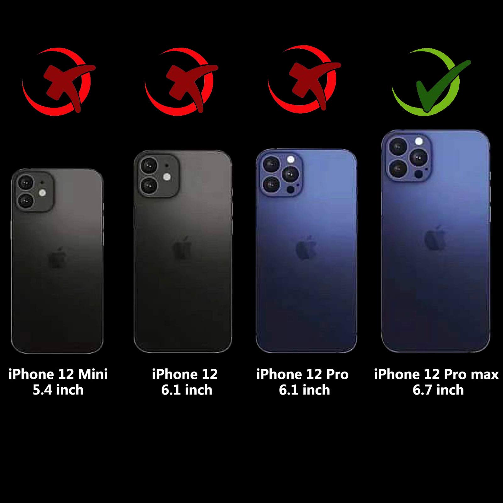 Tekcoo Tmajor Series Shockproof iPhone 12 Pro Max Case (6.7 inch) - Rugged Hard Plastic Protective Cover with Anti-Slip Grip & Scratch Resistant Design - Perfect for Outdoor Activities, Work & Daily Use (Black)