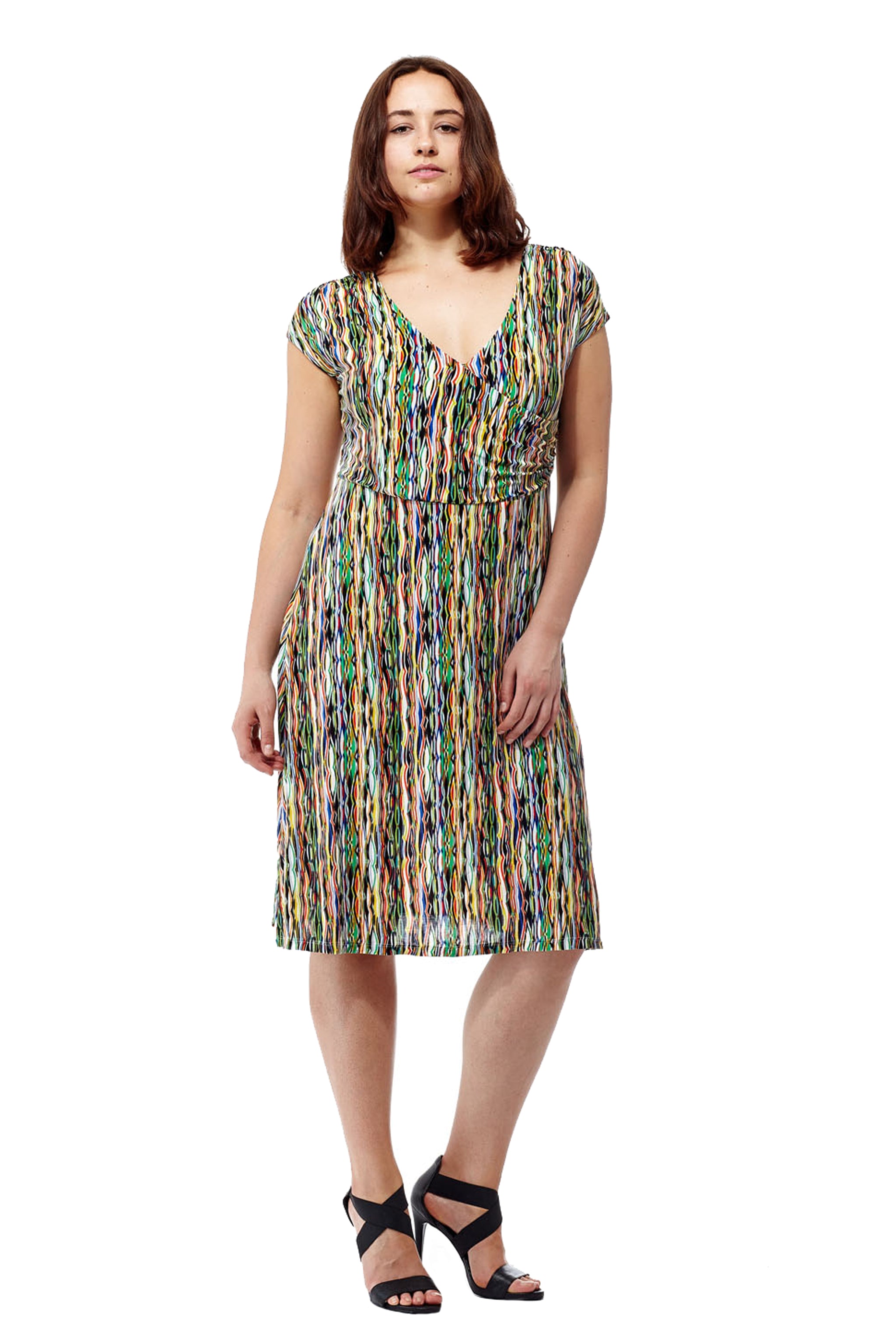 La Cera Abstract Print Sleeveless Dress for Women - Flowy Summer Dress for Beach, Party & Casual Wear