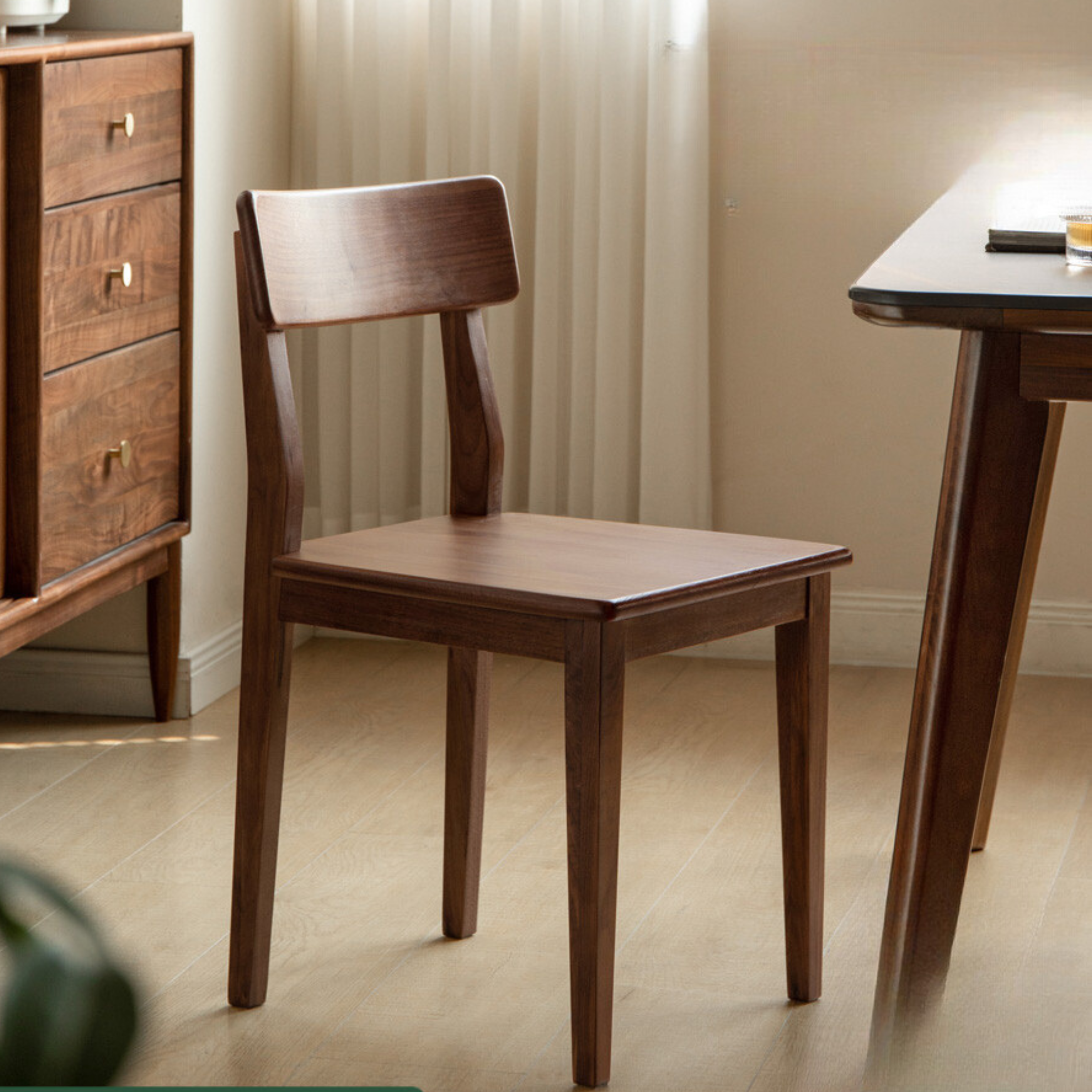 Solid Wood Dining Chairs Set of 4 - Premium Oak, Black Walnut & Ash - Modern Farmhouse Style for Kitchen, Dining Room & Restaurant Use