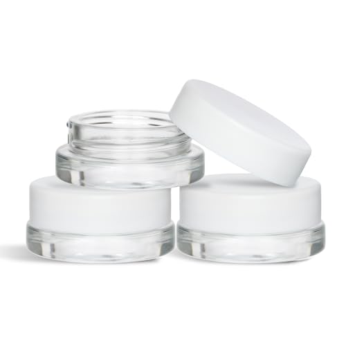 Clear Glass with White Lid