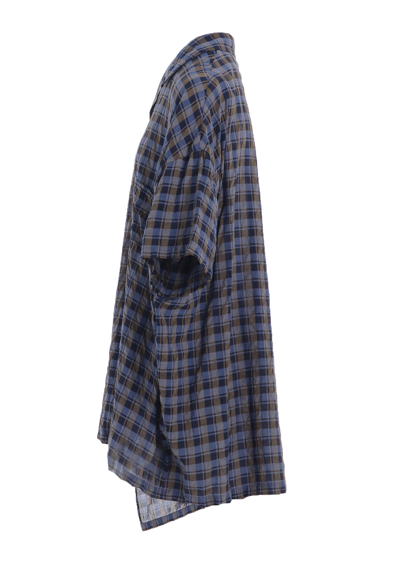 Stylish Cotton Cupro Mini Plaid Asymmetric Shirt for Women | Trendy Casual & Office Wear | Perfect for Layering and Everyday Outfits