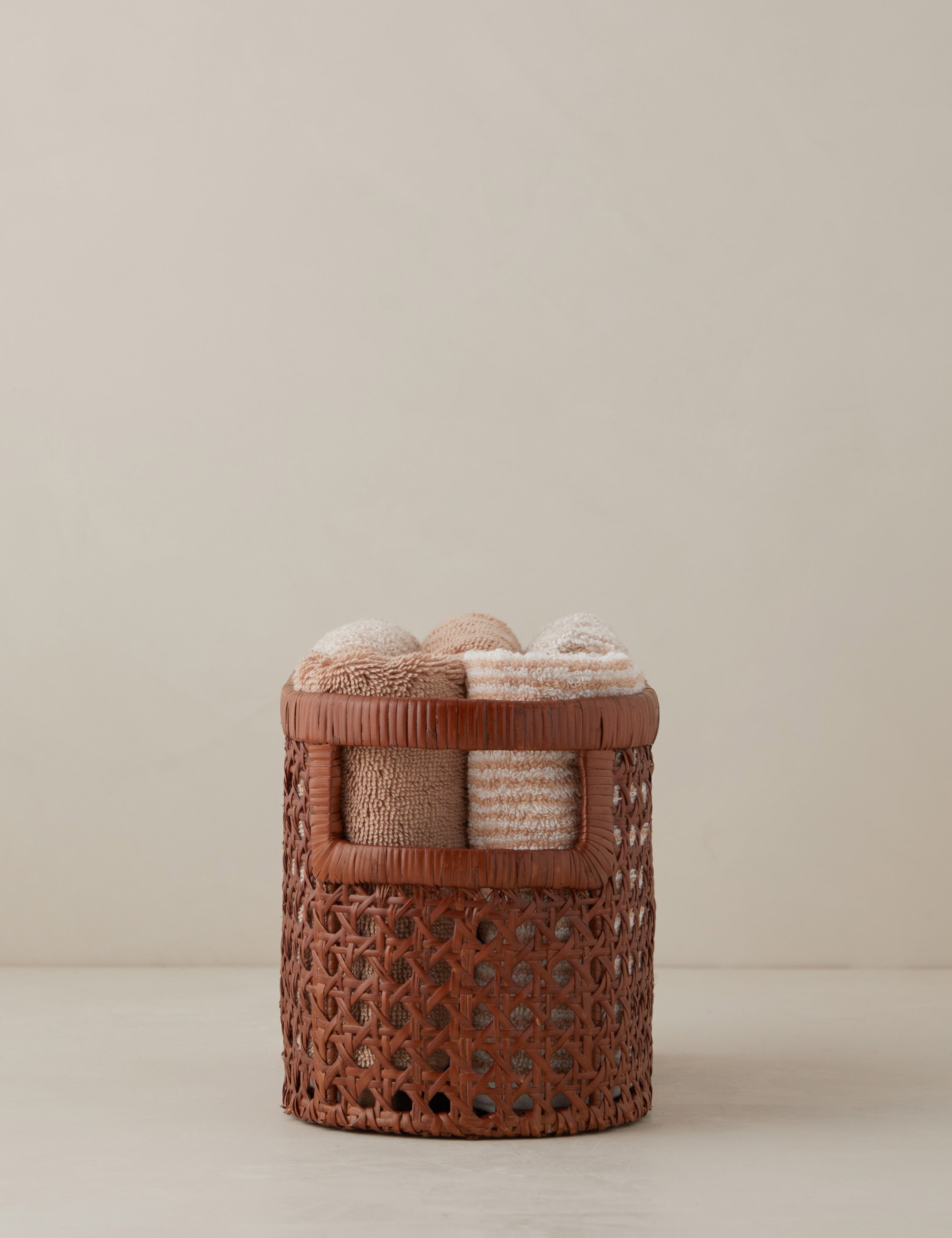 Sarah Sherman Samuel Handwoven Natural Cane Basket - Boho Home Decor, Storage Organizer for Living Room, Bedroom, or Office