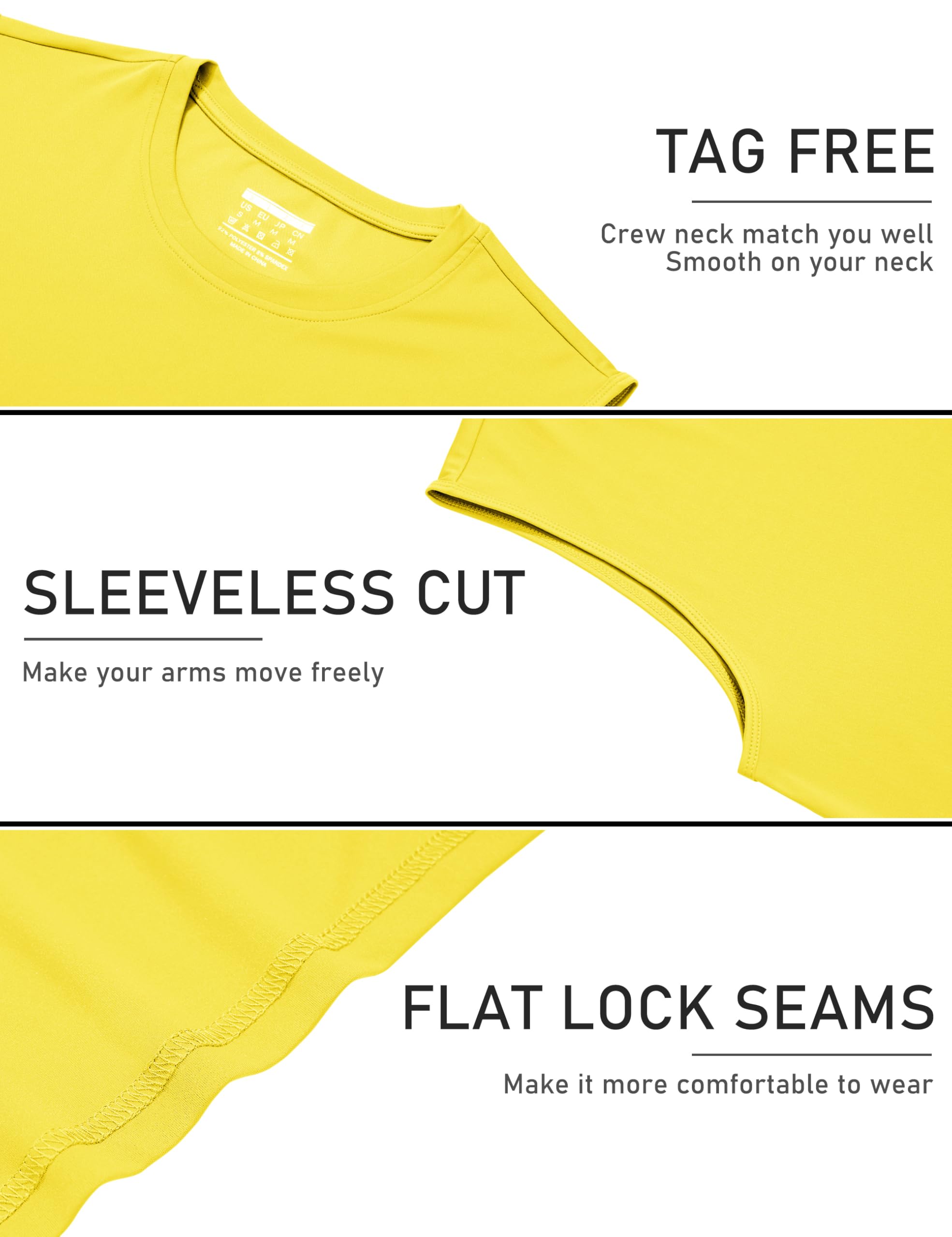 TACVASEN Men's Quick Dry Sleeveless Shirt UPF 50+ Sun Protection Athletic Tank Top for Gym, Workout & Outdoor Activities - Moisture Wicking Muscle Shirt for Running, Hiking & Summer Sports