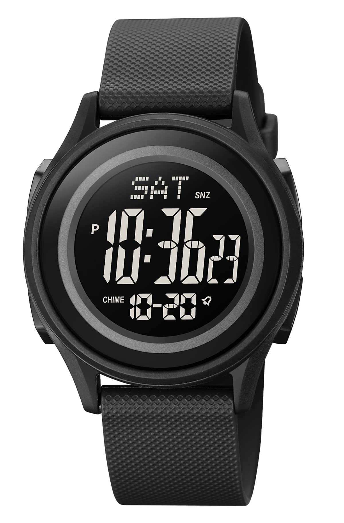 Tonnier Digital Sports Watch for Women & Men - Military Waterproof Multifunctional Watch with PU Band - Perfect for Running, Swimming & Outdoor Activities