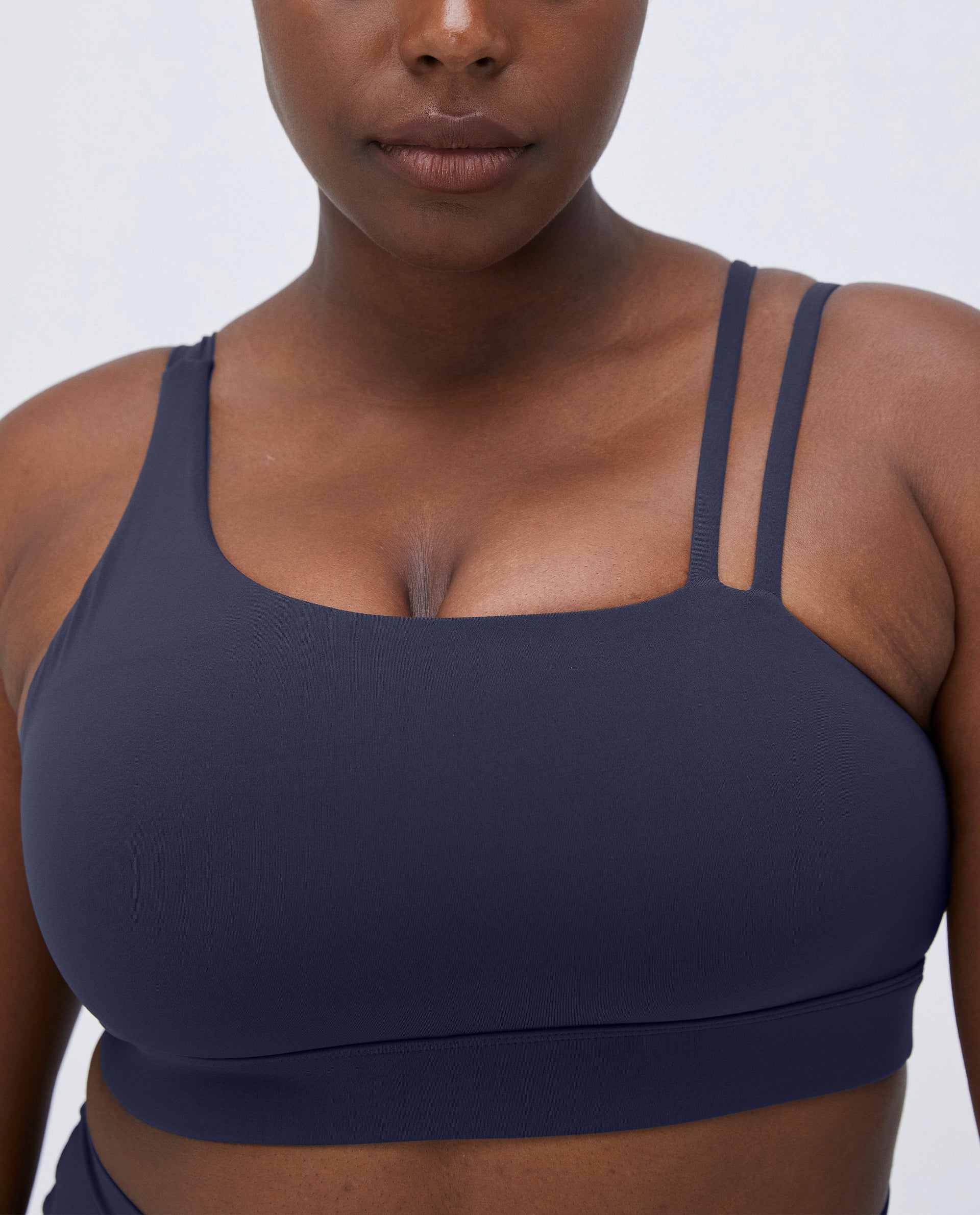 Ultimate Asymmetric Double Strap Bra - Comfortable Lace Bralette for Women in Midnight Blue | Perfect for Date Night, Special Occasions & Everyday Wear