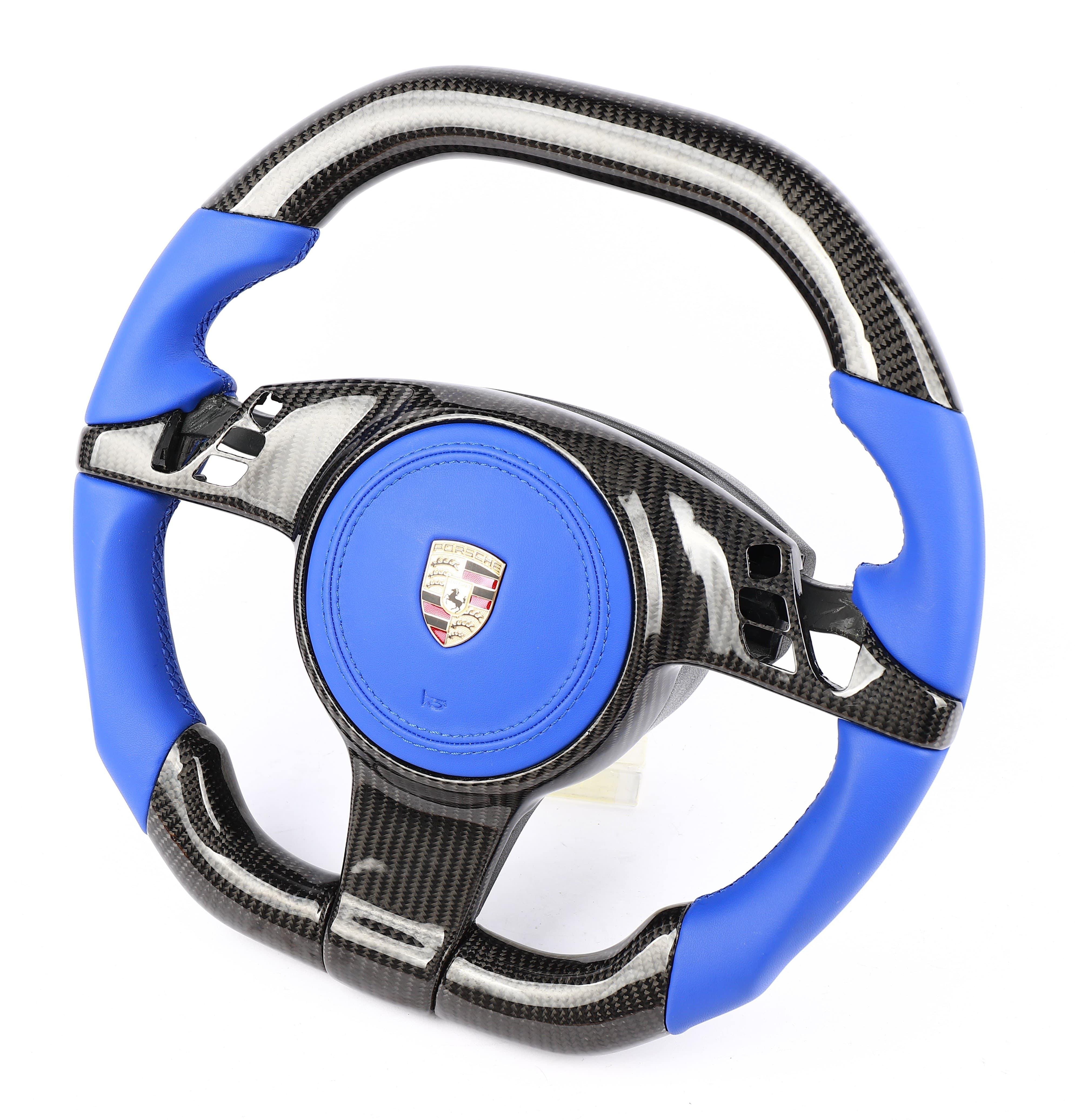 Custom Carbon Fiber Steering Wheel for Porsche 911, Boxster, Cayman, Cayenne, Panamera (2009+) - Lightweight Racing Style for Enhanced Driving Performance & Interior Upgrade