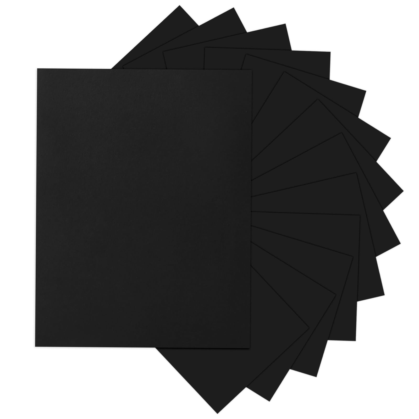 Premium 24-Pack Black Cardstock Paper 8.5
