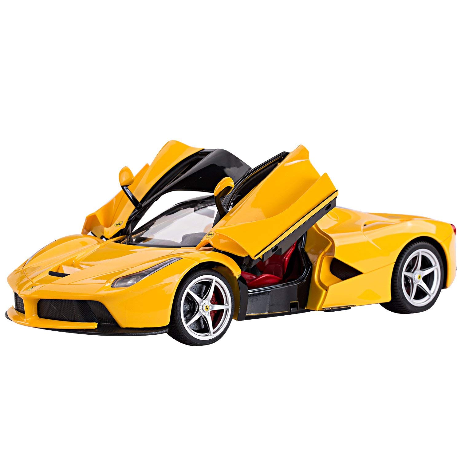 1/14 Scale Ferrari LaFerrari Remote Control Car - RTR Ready-to-Run RC Model with Opening Doors (Yellow) by FMTStore - Perfect for Collectors, Gifts & Racing Enthusiasts