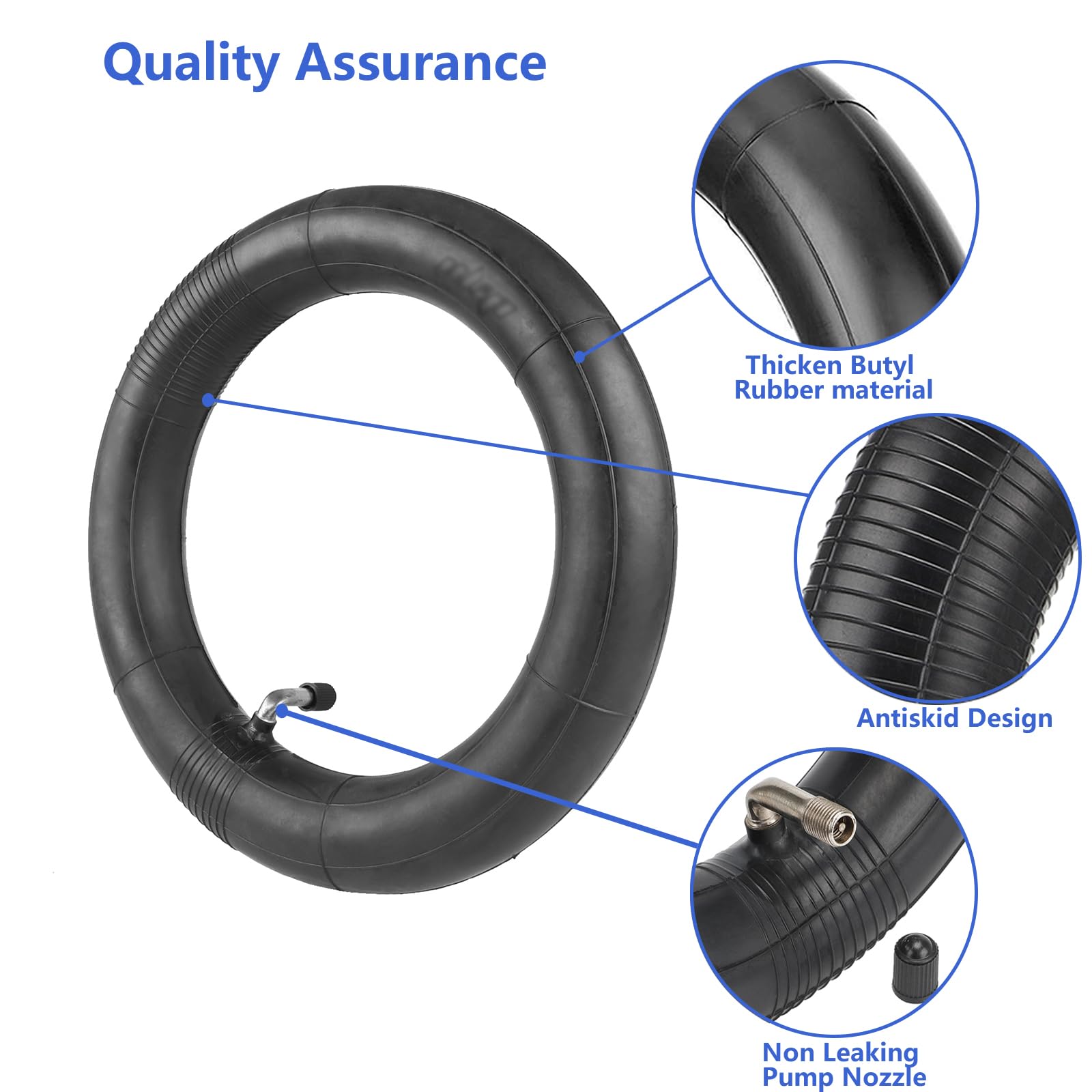 10x2.125 Electric Scooter Inner Tubes (2-Pack) - Heavy Duty Thick Replacement Tubes for 10x1.95 10x2.0 10x2.125 10x2.5 Tires - Perfect for Kids Bikes, E-Scooters & Commuting