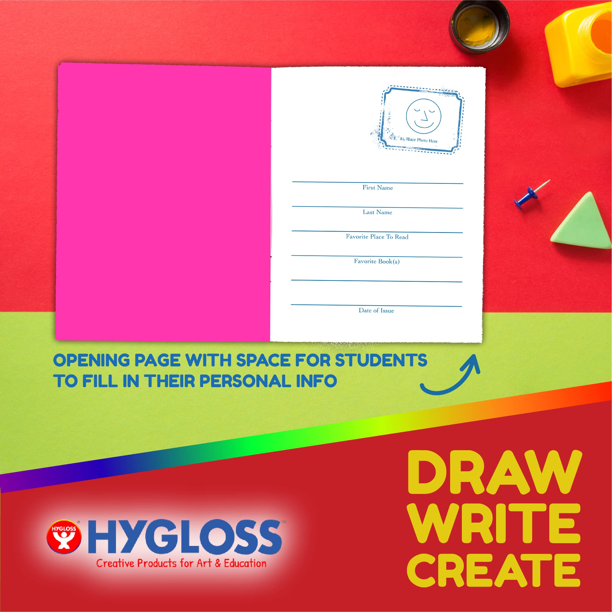 Hygloss Book Log - Kids Reading Journal & Notebook for Tracking Books (32500) - Perfect for Homeschooling, Classroom & Summer Reading Challenges