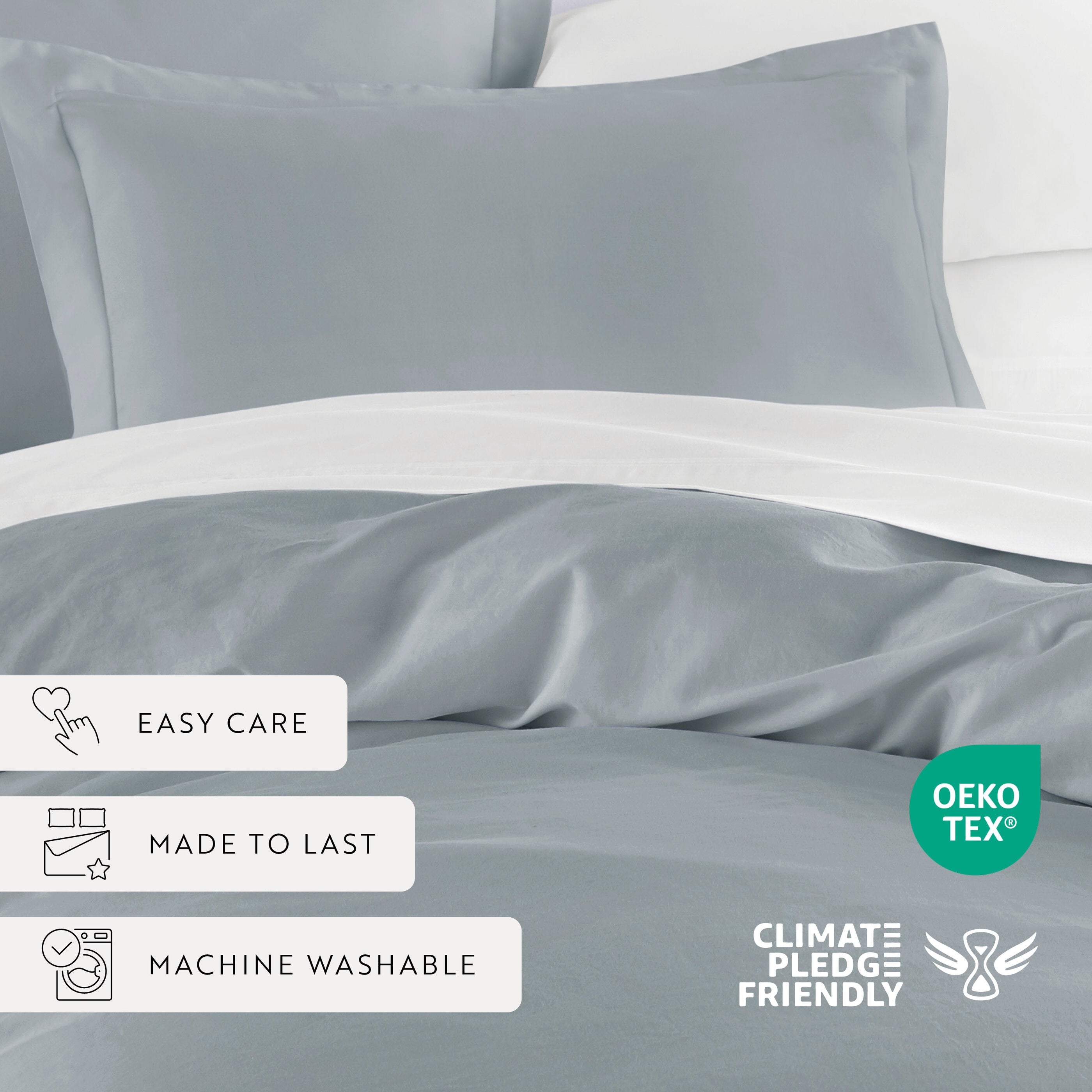 100% Long Staple Cotton 3-Piece Duvet Cover Set - King Size, Soft & Breathable Bedding - Perfect for Master Bedroom, Guest Room & Luxury Hotels
