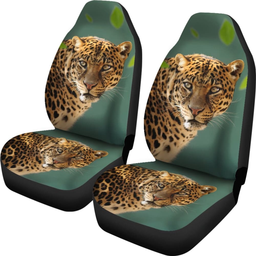 Premium Leopard Print Car Seat Covers - Universal Fit for Cars, Trucks & SUVs - Soft & Durable Auto Accessories for Style & Protection - Perfect for Daily Commute, Road Trips & Pet-Friendly Vehicles