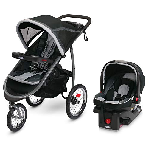 Graco FastAction Fold Jogger Travel System with SnugRide 35 Infant Car Seat - Lightweight Jogging Stroller for Active Parents | Perfect for Running, Travel & Everyday Use in Gotham Style
