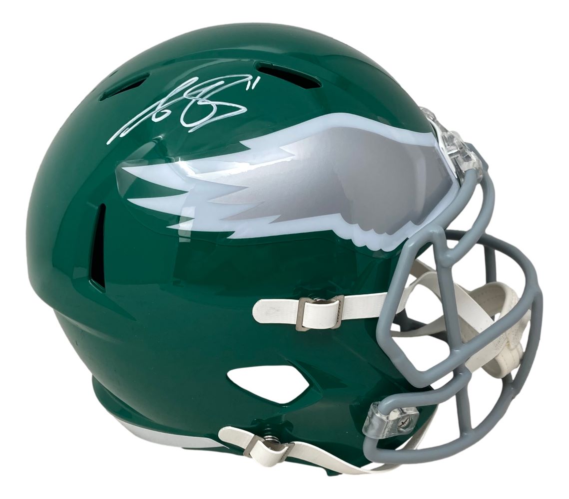 AJ Brown Autographed Philadelphia Eagles Kelly Green Replica Speed Helmet - Limited Edition NFL Collectible for Eagles Fans, Sports Memorabilia Display & Man Cave Decor
