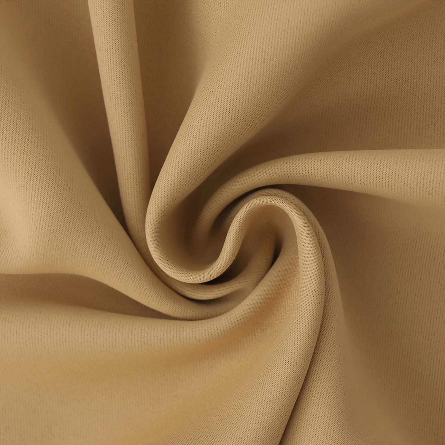 Ring Curtains for Bedroom - Top Blackout Privacy Drapes with Noise Reduction, Light Blocking & Room Darkening Home Décor (Khaki, 47