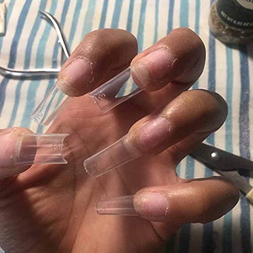 Premium 500pcs Clear Square Fake Nails - Acrylic C Curve False Nails for Gel Polish & Nail Art | Perfect for French Manicure, Salon Use & DIY Home Nail Designs