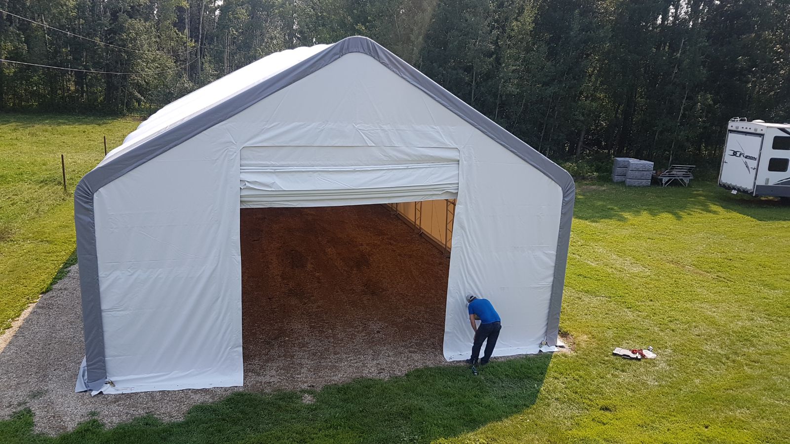30' Wide Double Truss Storage Building - Heavy Duty Portable Shelter for Farm, Industrial & Commercial Use | Durable Outdoor Storage for Equipment, Vehicles & Supplies