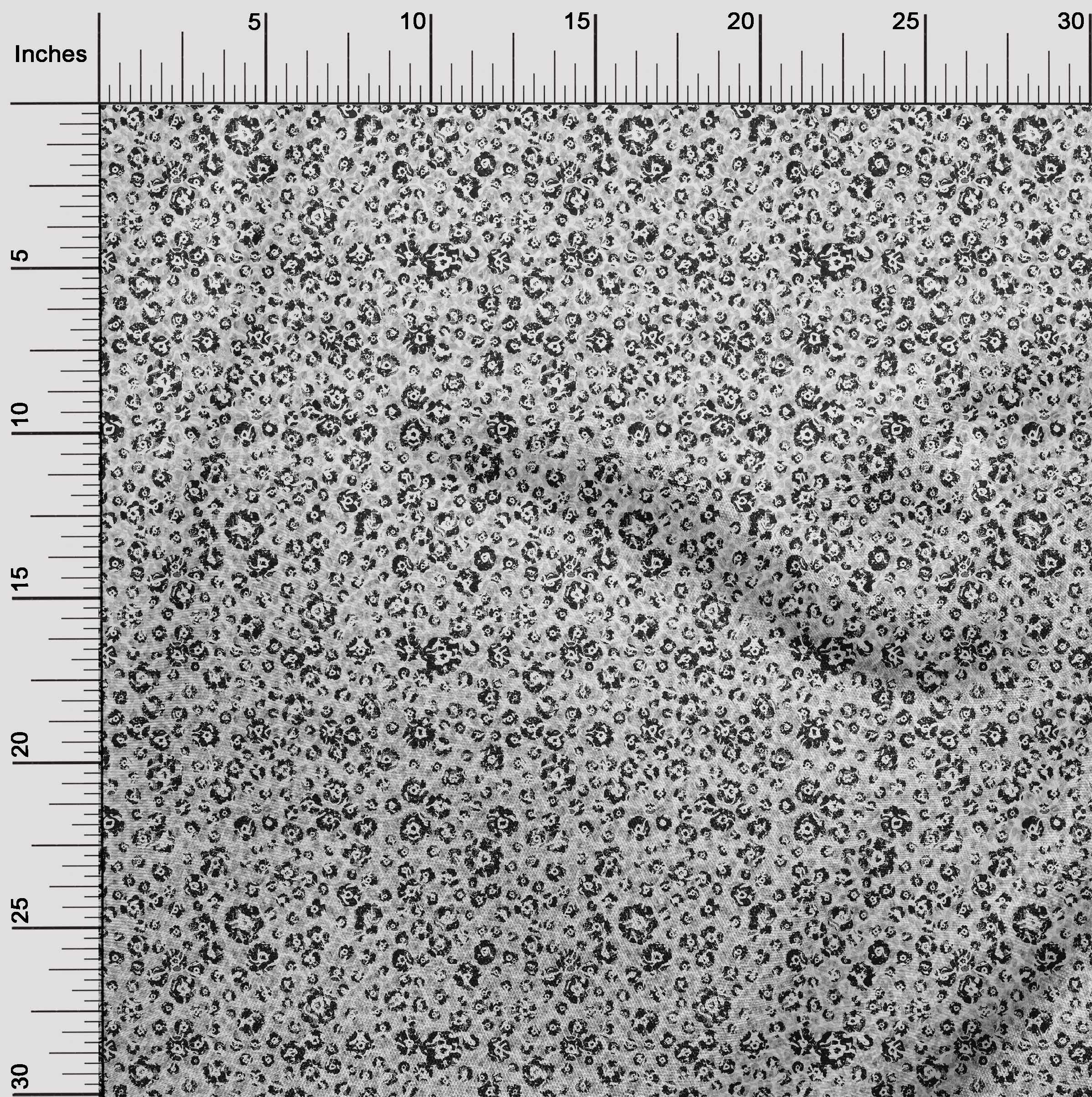oneOone Polyester Spandex Light Gray Floral Printed Fabric - 56 Inch Wide Textured Craft Fabric for Sewing, Upholstery & DIY Projects | Perfect for Dresses, Curtains & Home Decor