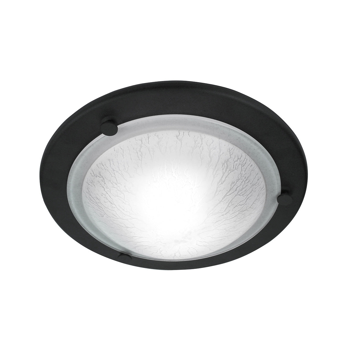 Berwick 1-Light Flush Mount Ceiling Light Fixture - Black Finish with E27 Socket - Perfect for Bedroom, Hallway or Closet Lighting