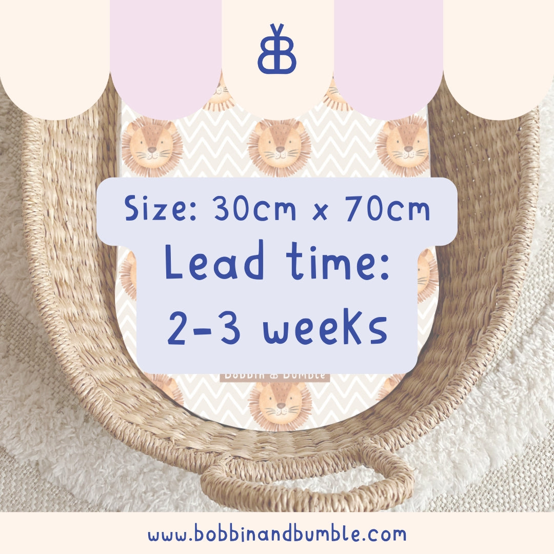 Leo Lion Head PVC Changing Basket Liner - Waterproof Diaper Changing Pad Cover for Baby Nursery | Bobbin and Bumble | Perfect for Baby Showers, Nursery Decor & Diaper Changing Stations