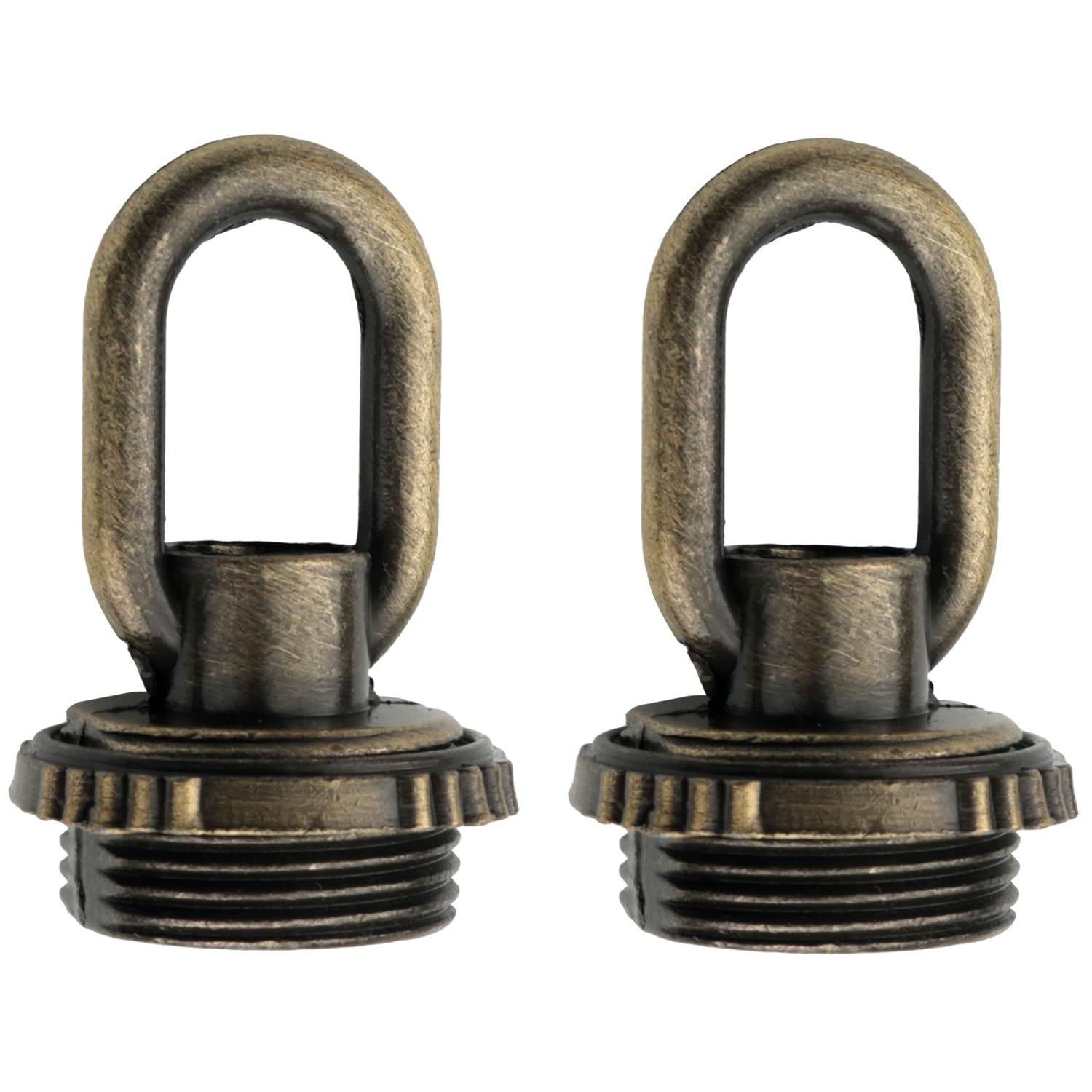 2PCS Bronze Zinc Alloy Crystal Lamp Threaded Ring Fittings - Inner & Outer Threaded Eye Nut Rings for Chandelier, Candelabra & Pendant Light Fixtures - Perfect for Home Decor, Dining Room Lighting and Vintage Style Interiors
