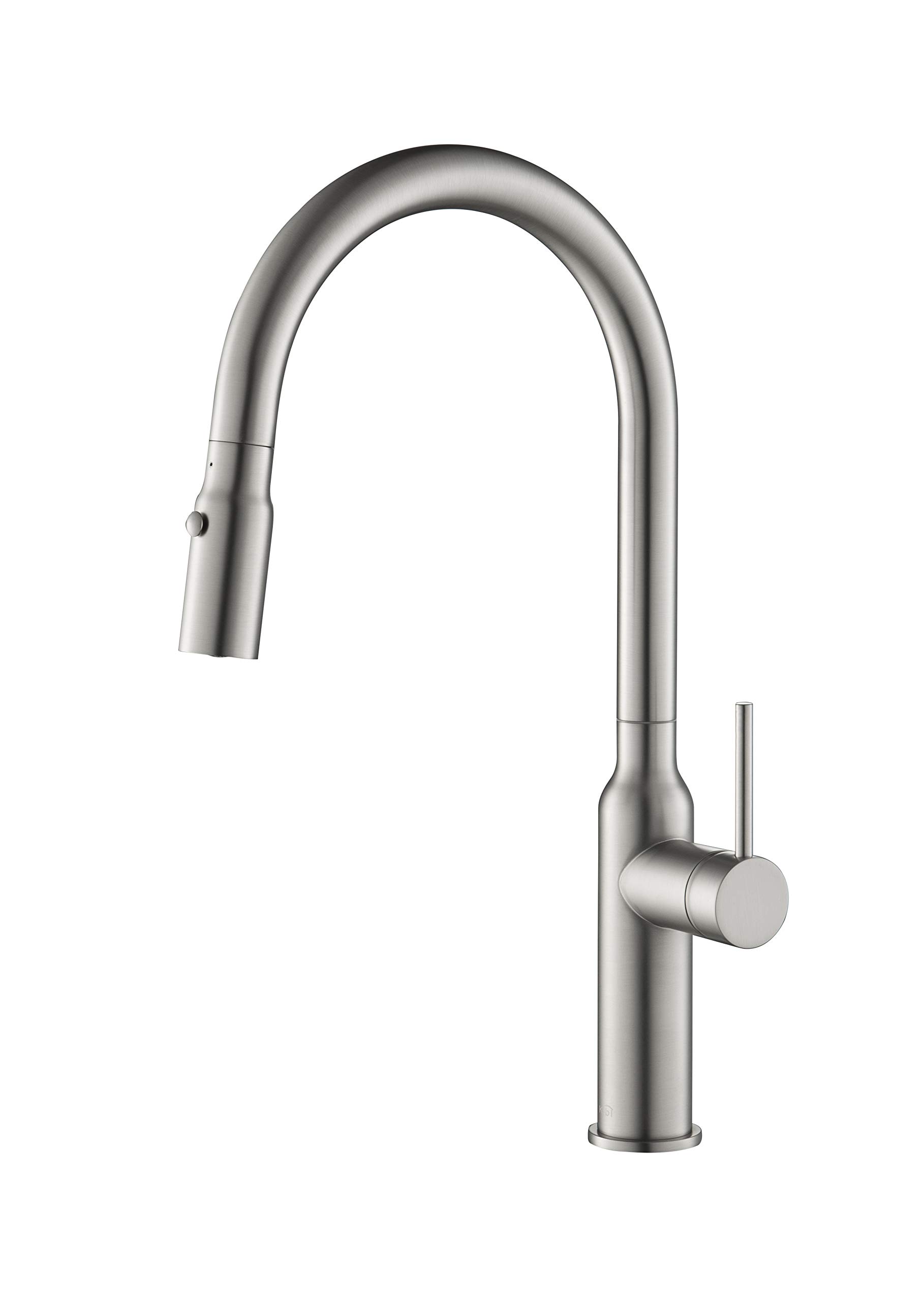 KIBI High Arc Pull Out Kitchen Faucet with Sprayer - Lead-Free Brass for Modern Kitchens