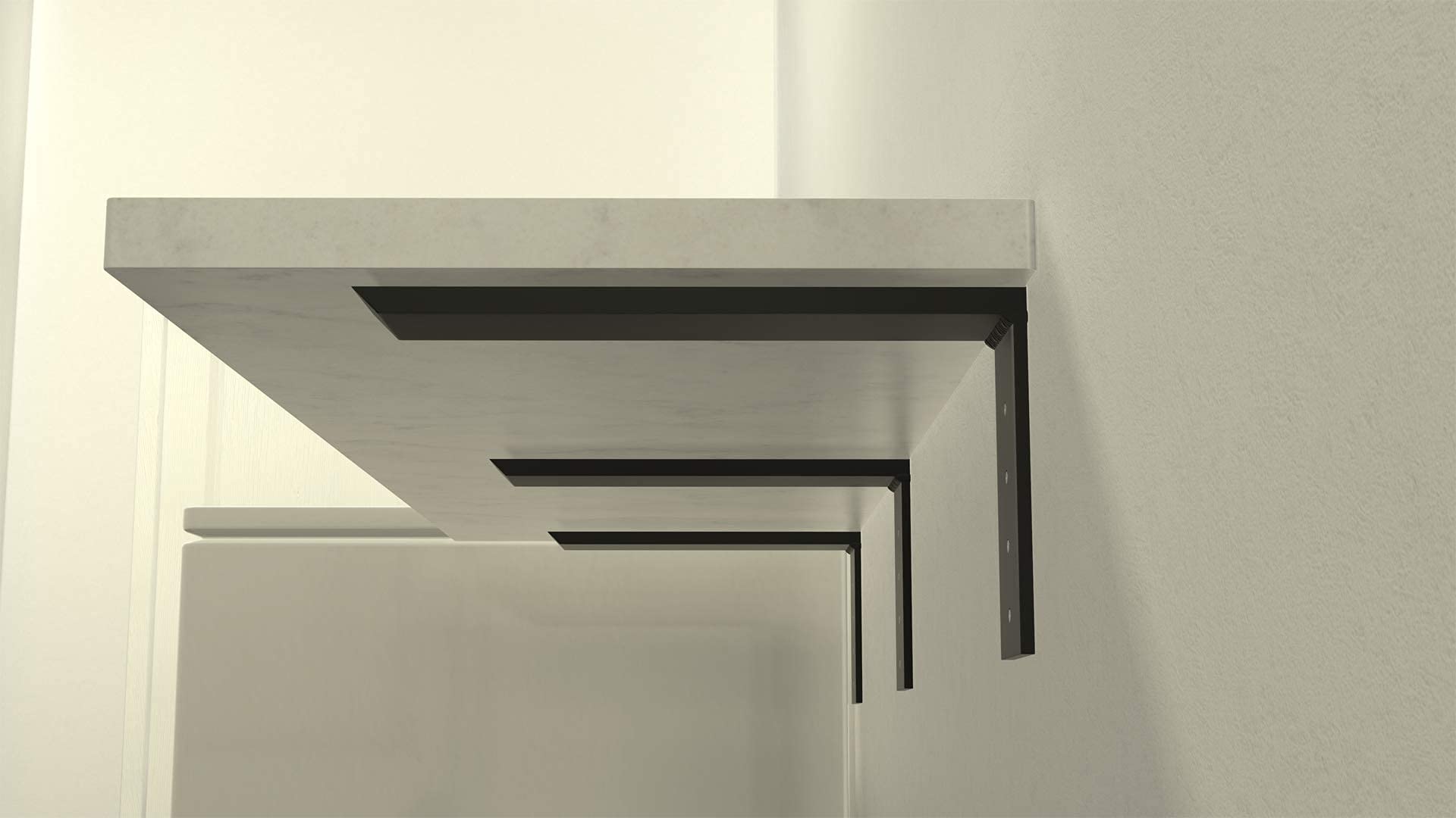 Original Granite Bracket - Heavy Duty 10x6 Aluminum Shelf Bracket for Floating Shelves | Easy Installation, Durable & Strong | Perfect for Bathroom, Kitchen & Home Organization Projects | Made in USA (1 Count)