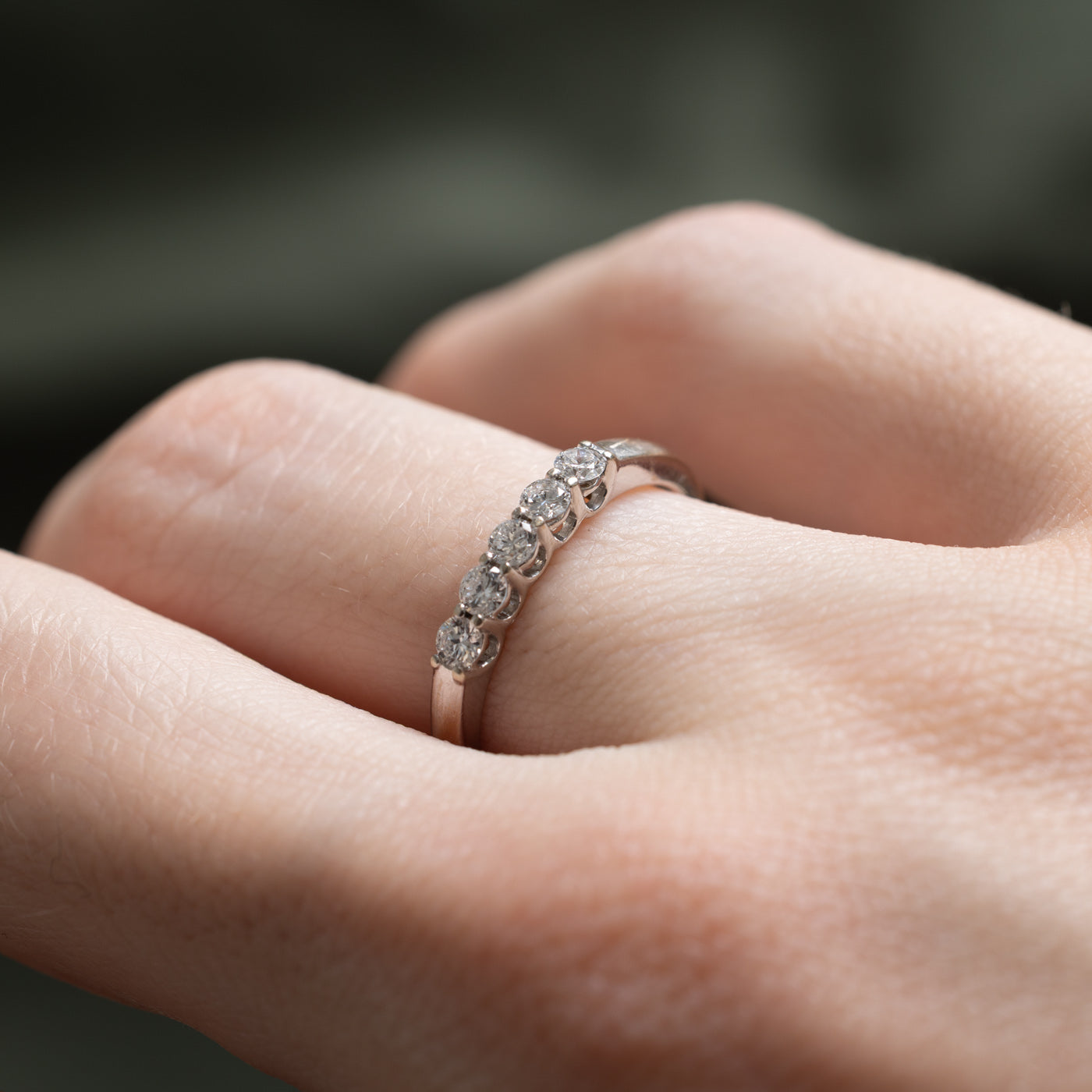 0.30ctw Five Stone Diamond Wedding Band Ring for Women - Size 5.5 - Perfect for Engagement, Anniversary & Bridal Jewelry Gifts