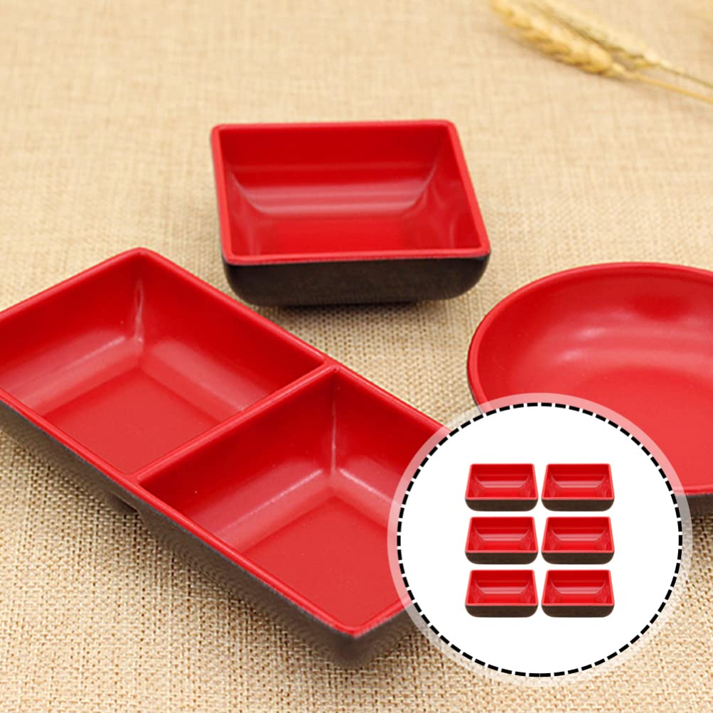 6-Piece Melamine Sauce & Condiment Dish Set - Small Dipping Bowls for Sushi, Soy Sauce, Seasonings - Durable Dinnerware for Restaurants, Home Kitchens & Party Serving