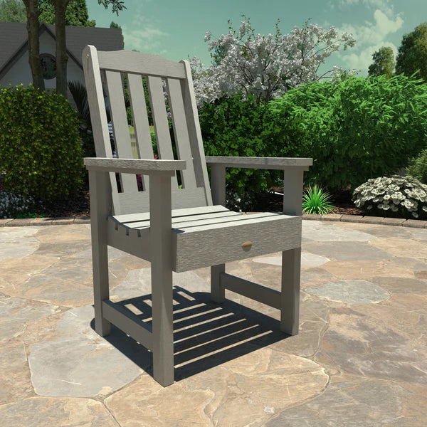 Eco-Friendly Recycled Plastic Outdoor Dining Armchair - Durable & Weather-Resistant Patio Chair for Garden, Deck, and Poolside Use